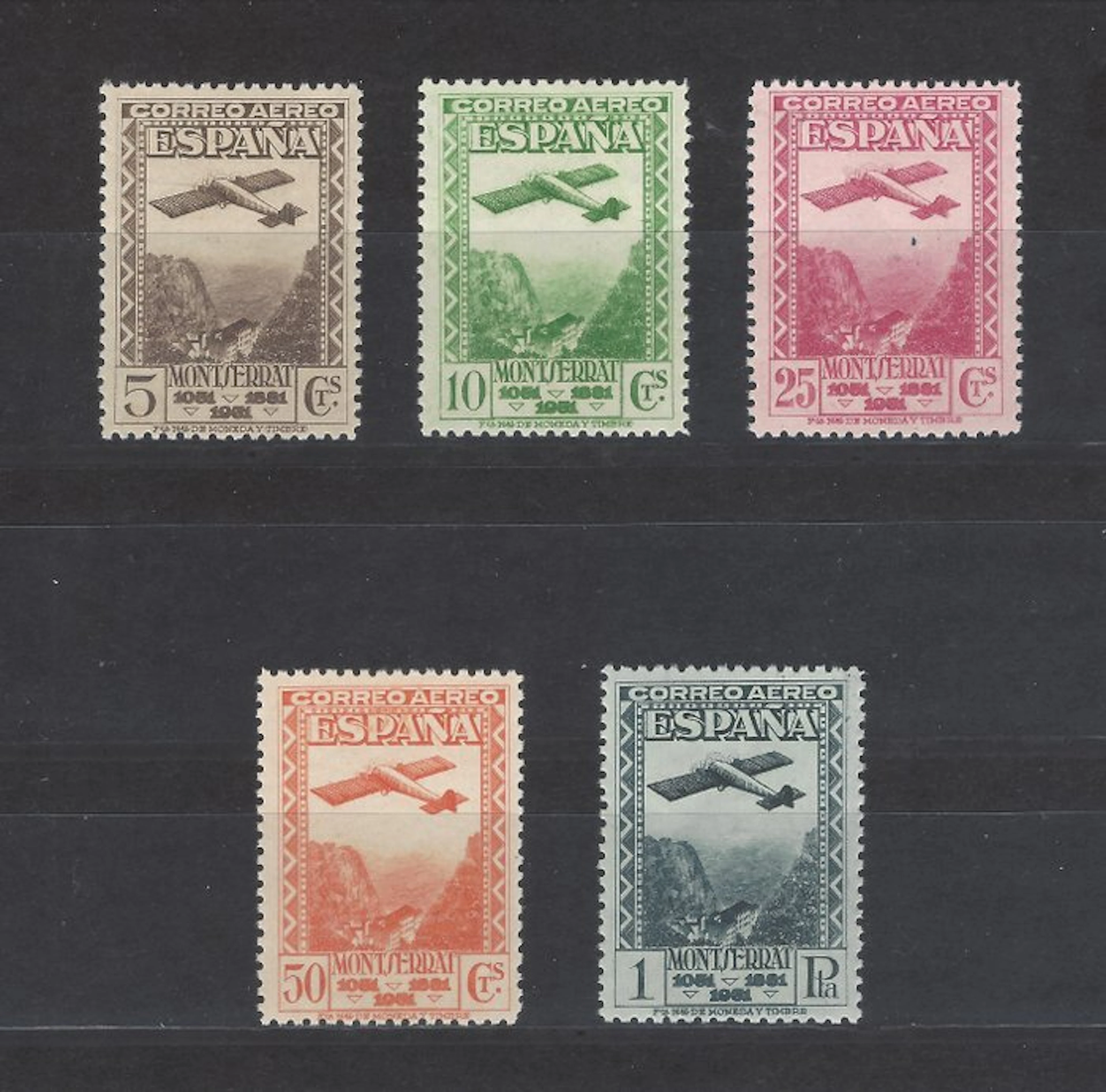 Spain 1931 - Montserrat - well centered - Edifil 650/654.