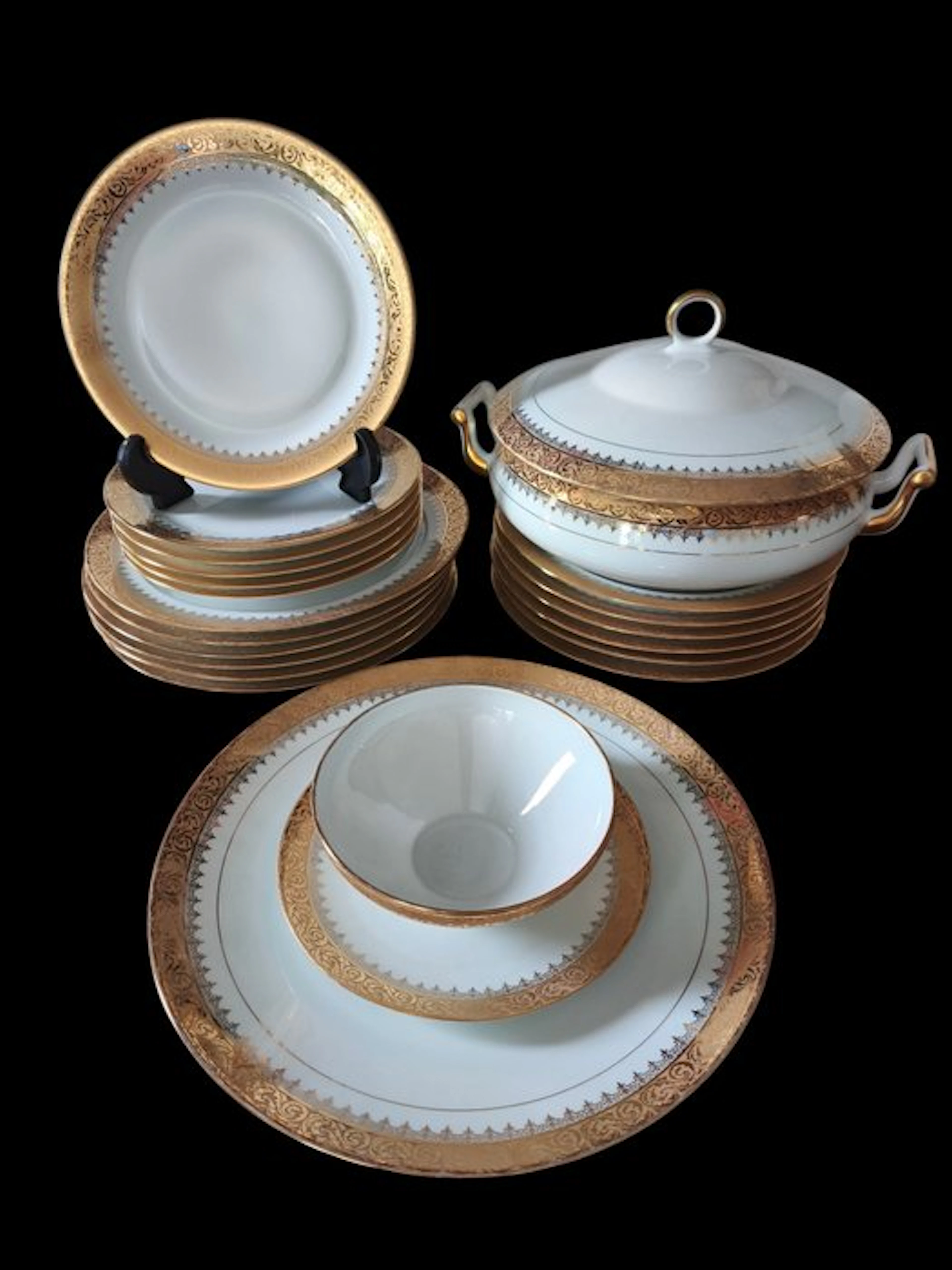 Chastagner / Cernet - Table service for 6 (21) - Porcelain - Limoges