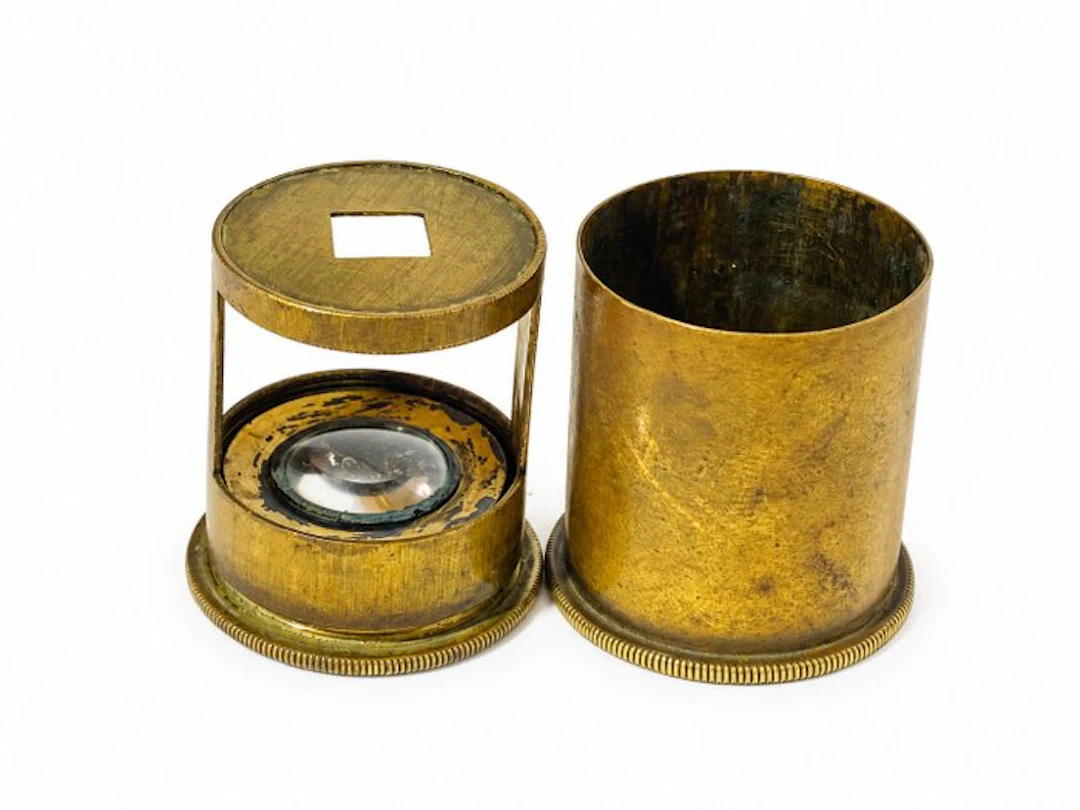 Microscope - Ancienne loupe compte-fils pliante - 1850-1900 - France