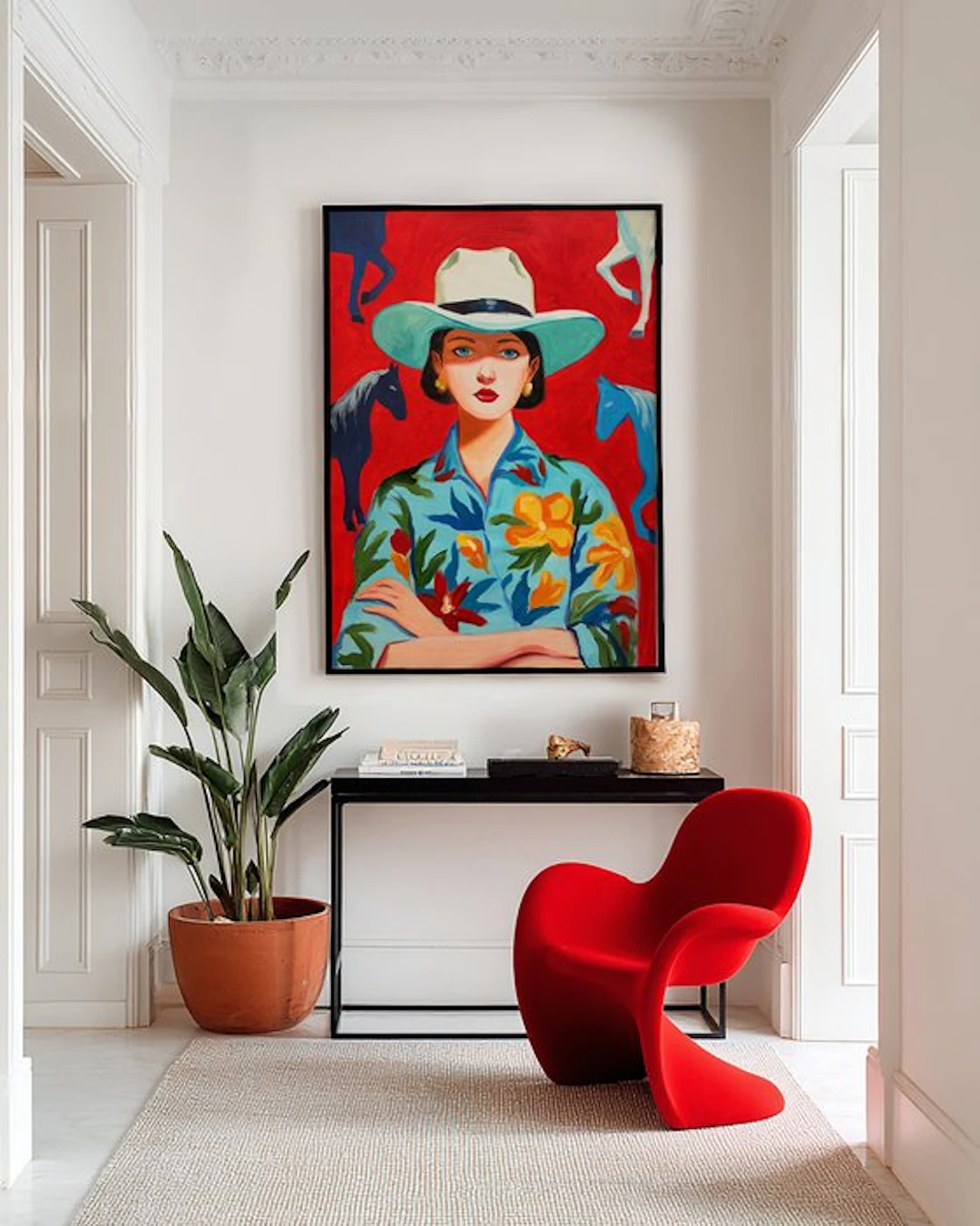 E. García - Retrato con sombrero XL