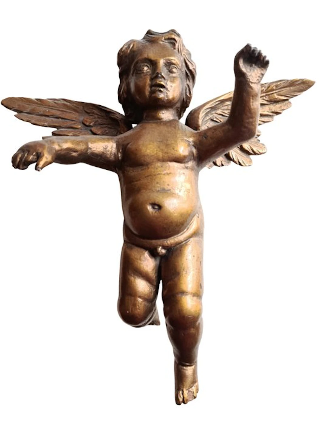 Statuette, Putto - 20 cm - Gilt wood