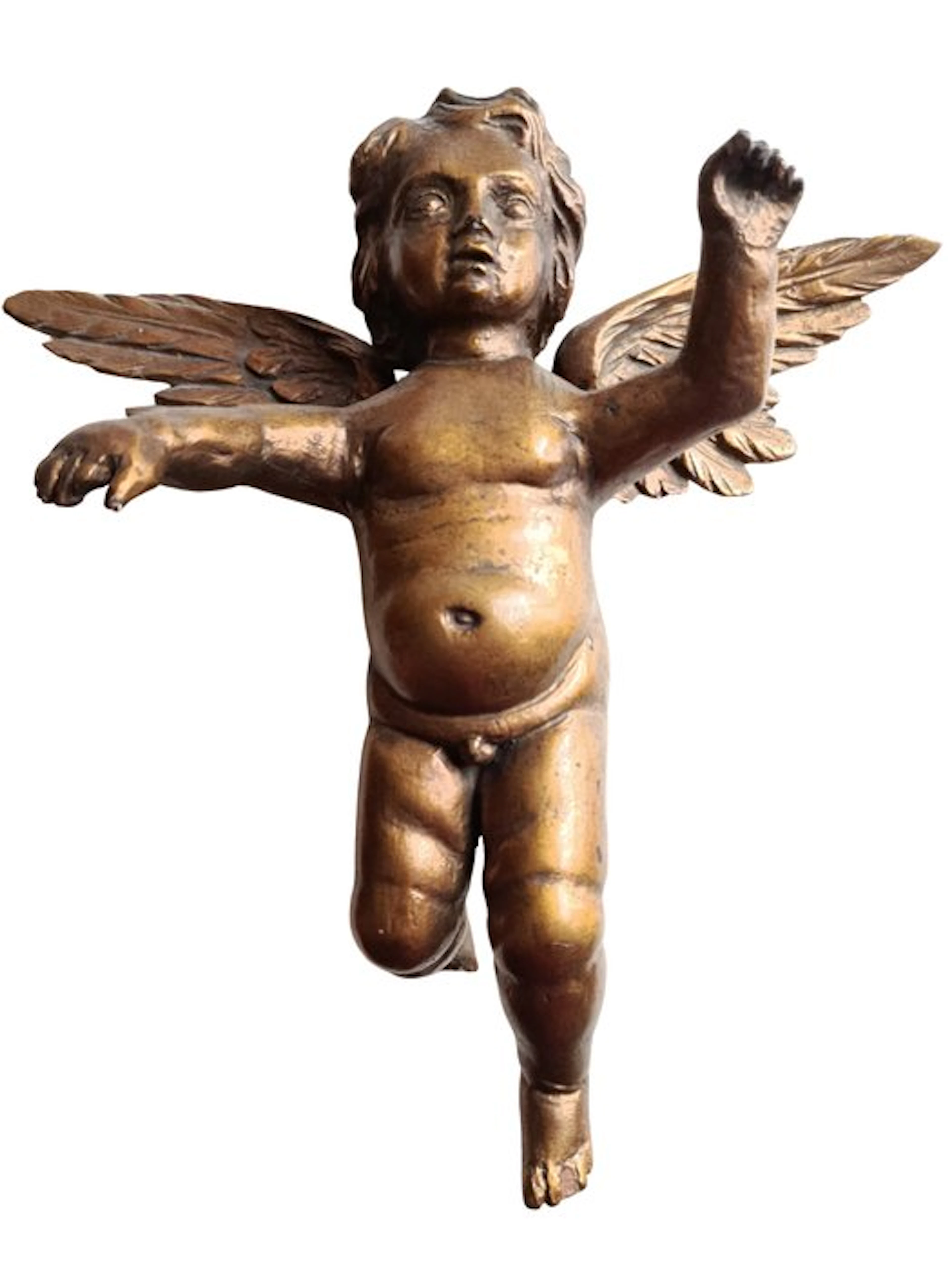 Statuette, Putto - 20 cm - Gilt wood