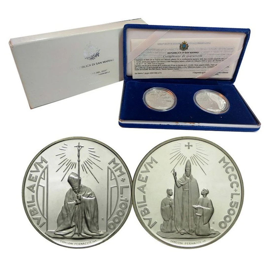 San Marino. Dittico 2000 "IVBILAEVM MM " Proof (No reserve price)