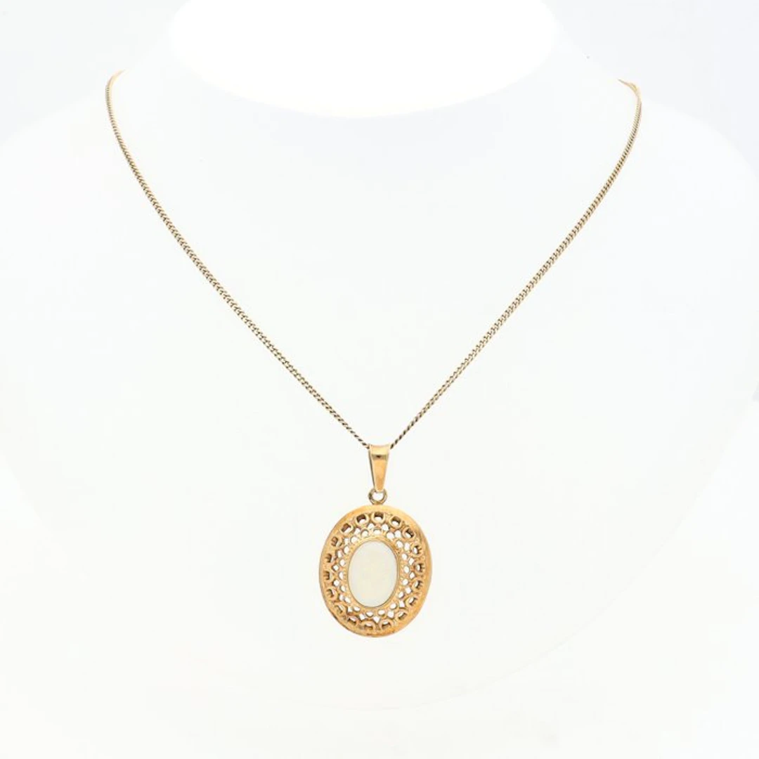 Necklace - 14 kt. Yellow gold Opal