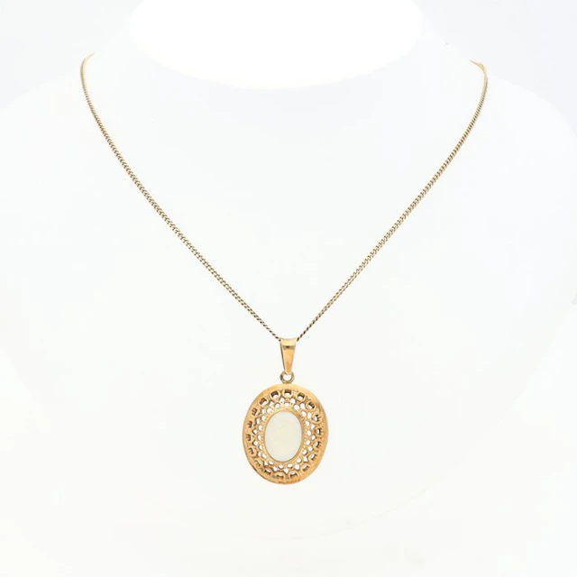 Necklace - 14 kt. Yellow gold Opal