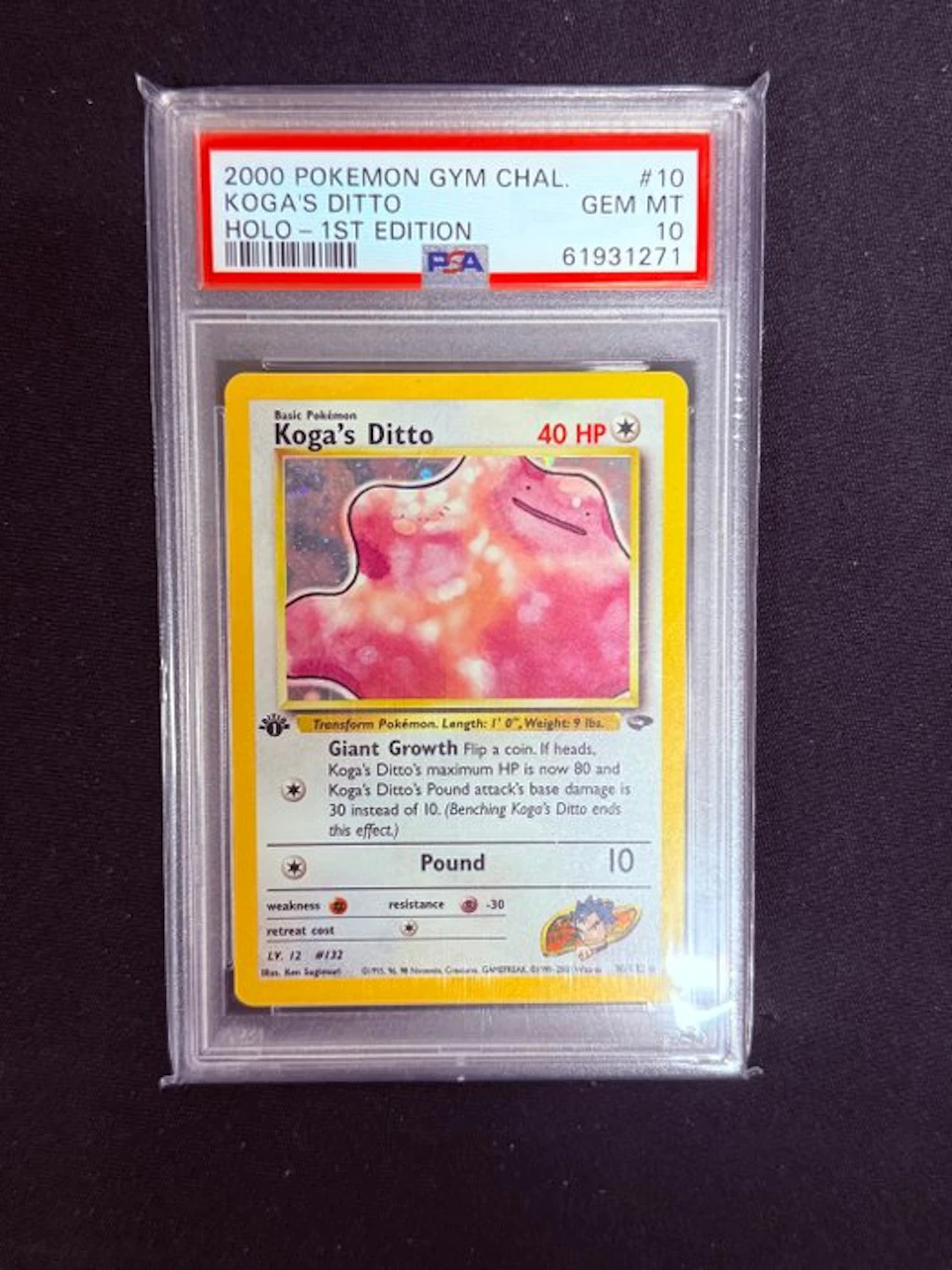 Pokémon - 1 Graded card - Ditto #10 Foil, First edition - PSA 10 - WOTC