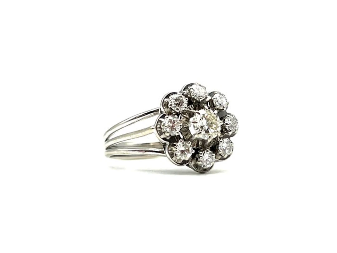 No reserve price - Ring - 18 kt. White gold - 0.70ct. tw. Diamond (Natural)