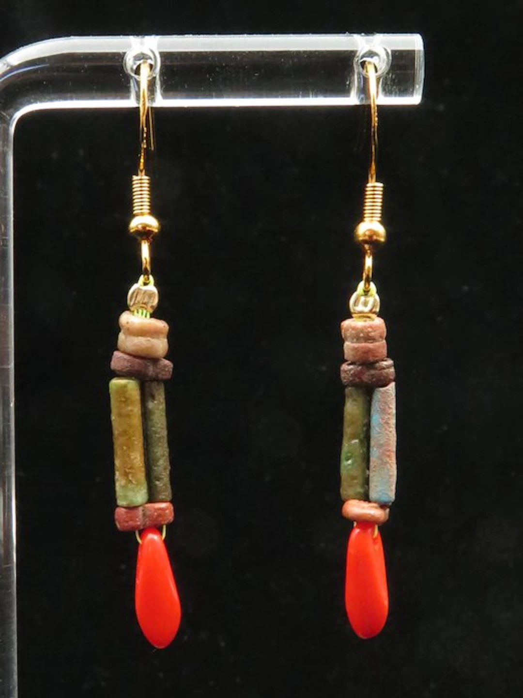 Ancient Egyptian Earrings made of Faience Mummy beads...