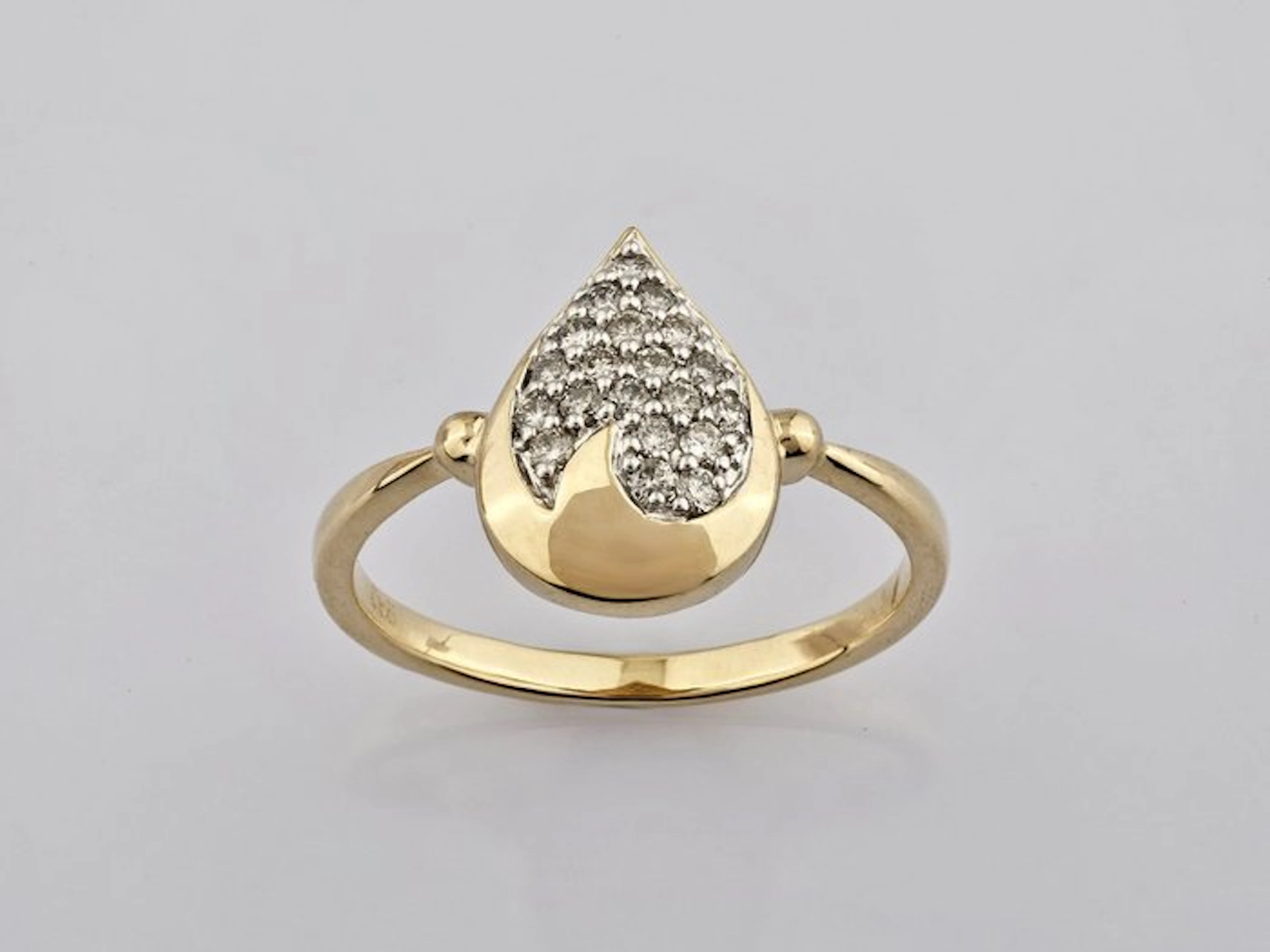 Ring - 14 kt. Yellow gold - 0.22ct. tw. Diamond (Natural)