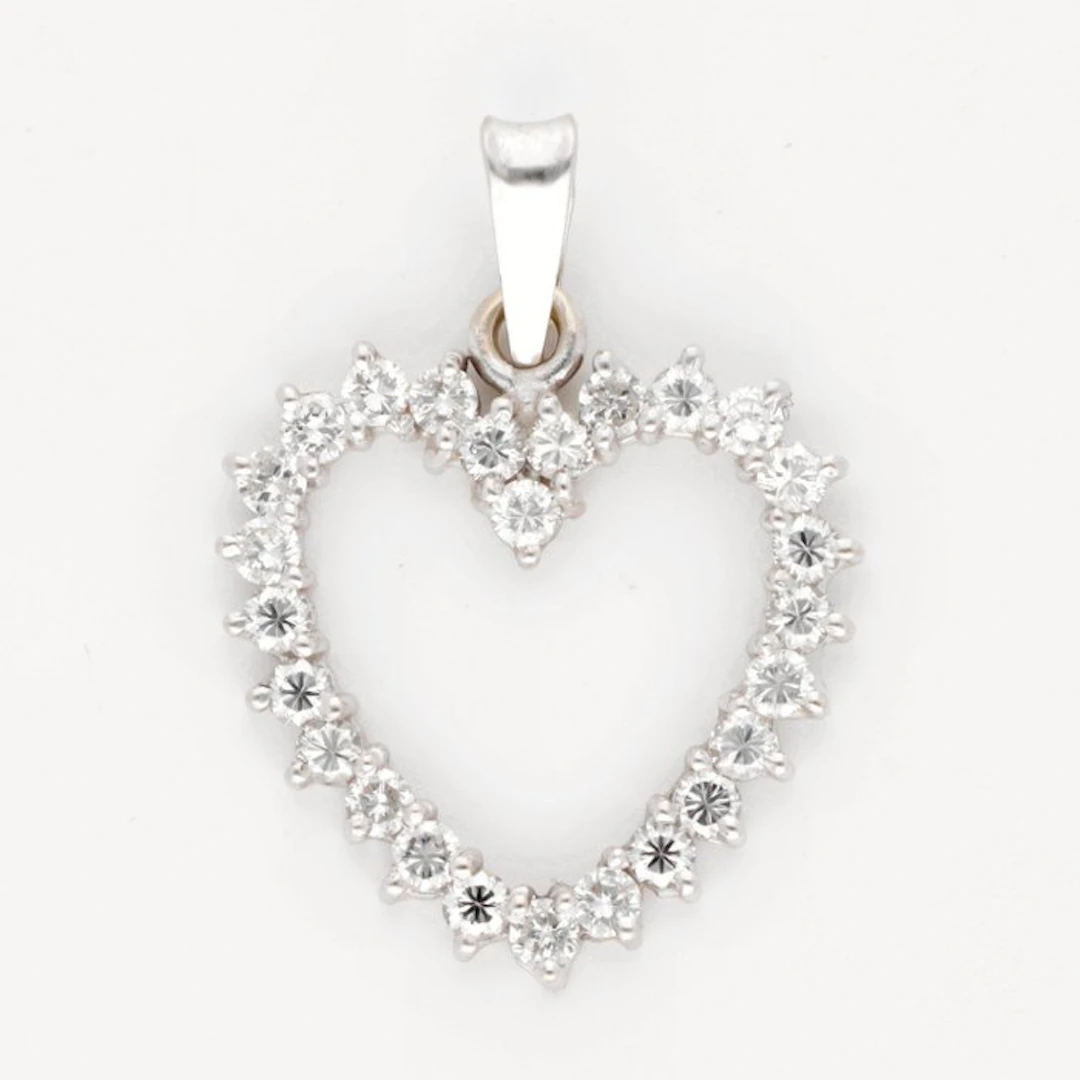 Pendant - 18 kt. White gold Diamond (Natural) - Hart