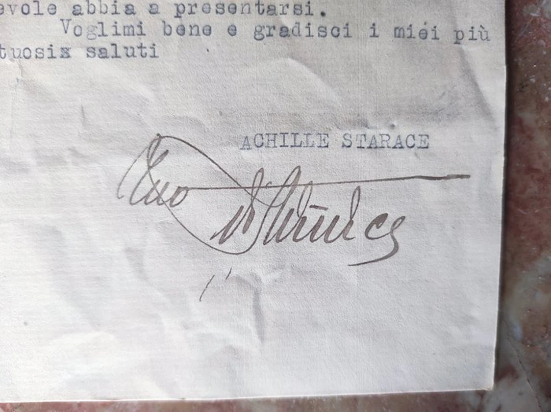 Achille Starace - Lettera Autografa Achille Starace - San...