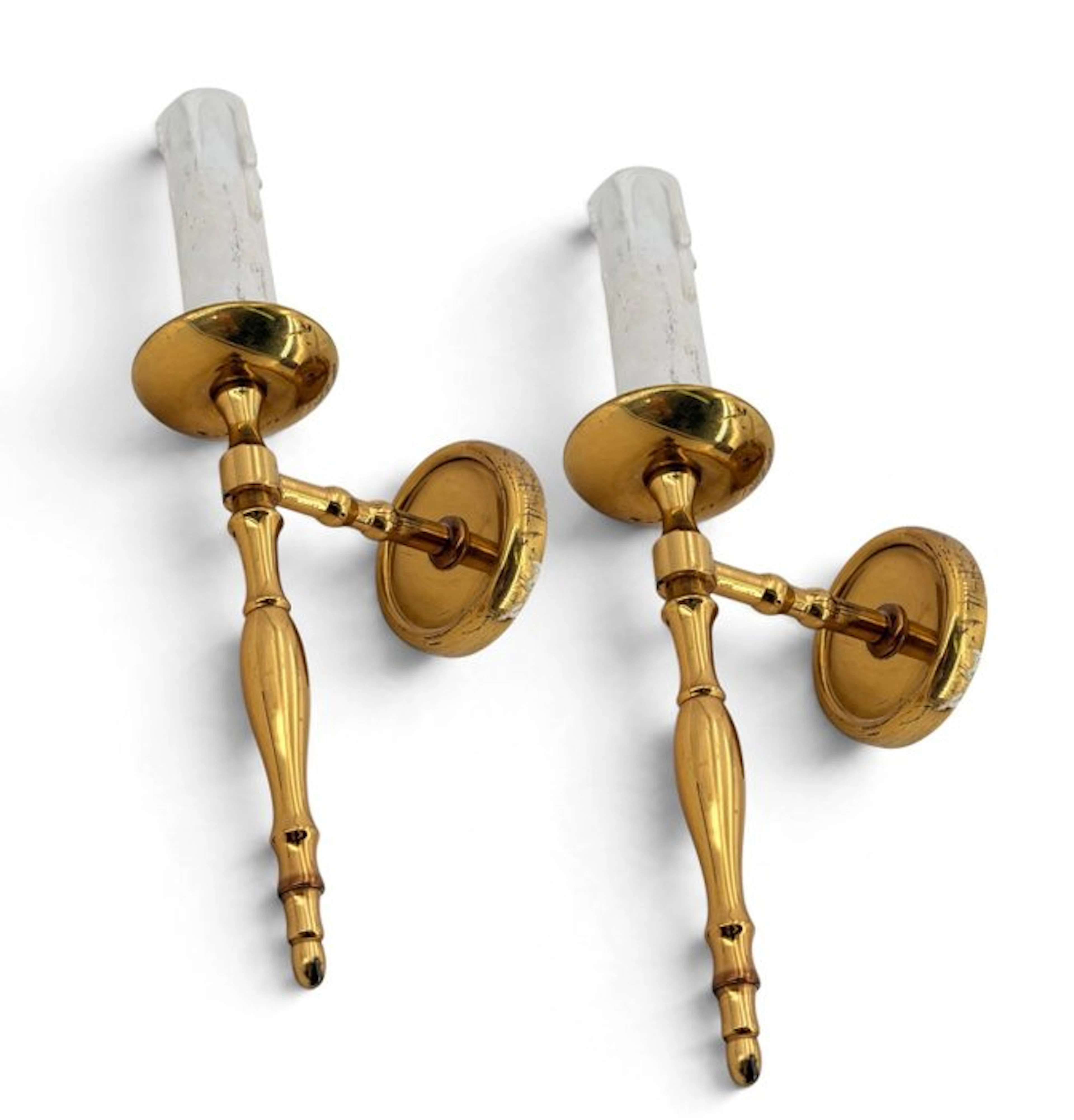 Wall lamp (2) - Brass - Louis XVI style
