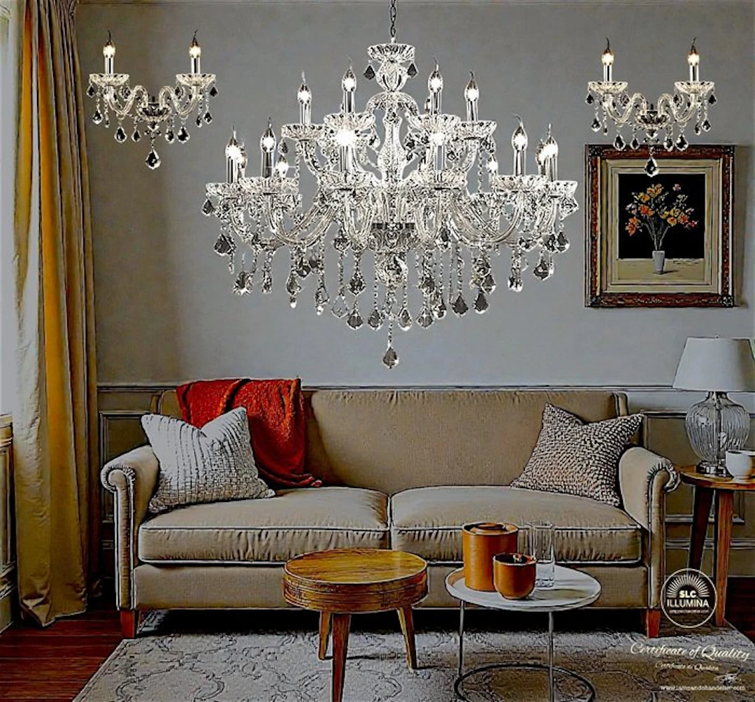 SLC Illumina - MG - Chandelier - MT 18 Lights + 2 Wall Sconces