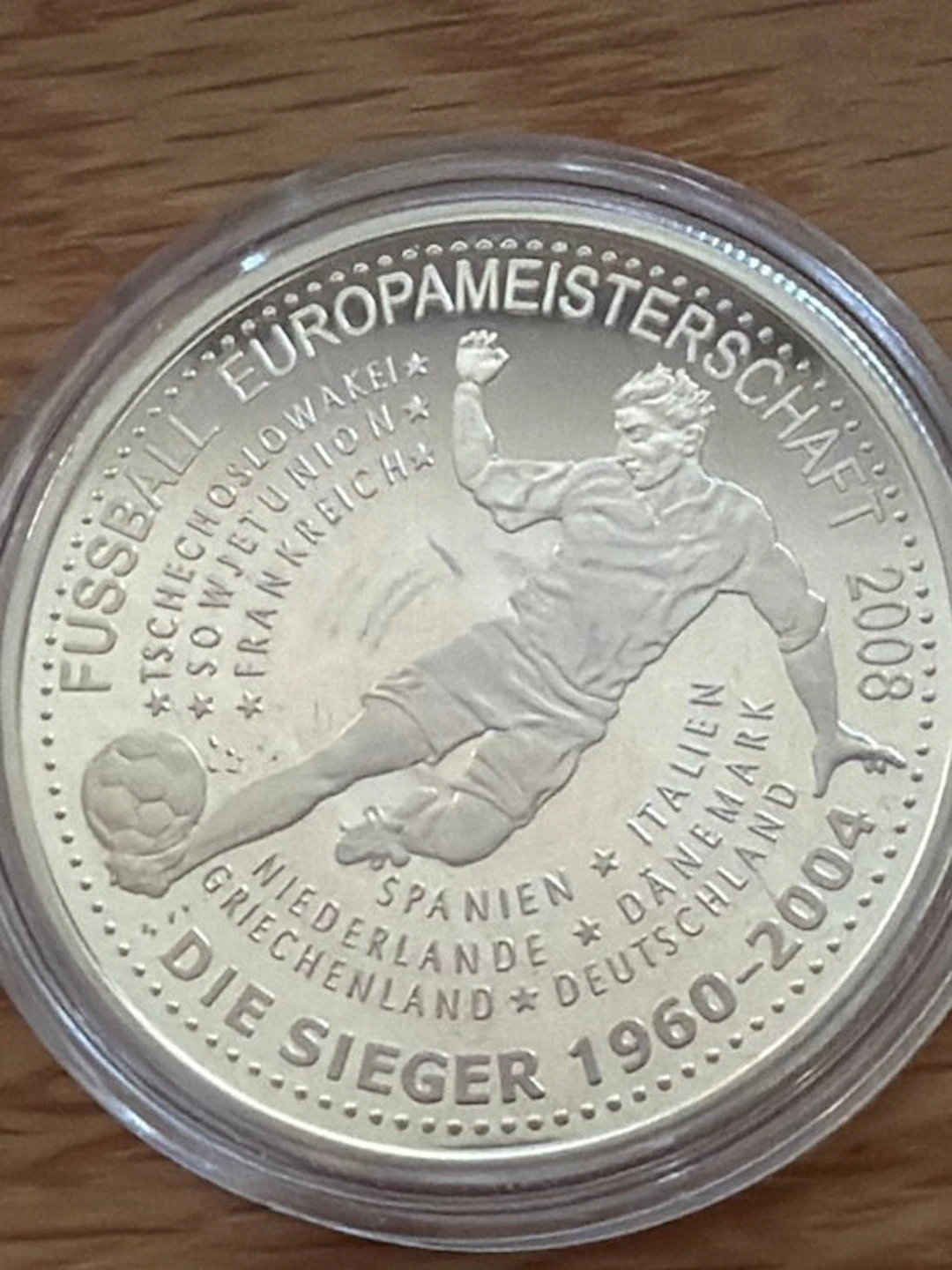 Europe. Silver medal 2008 EM Fußball - 20g (.925) Silber (No reserve price)