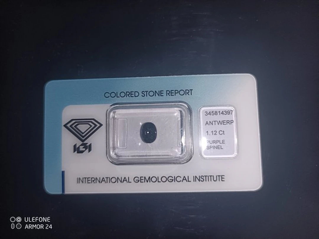1 pcs Violet Spinel - 1.12 ct - International Gemological Institute (IGI)
