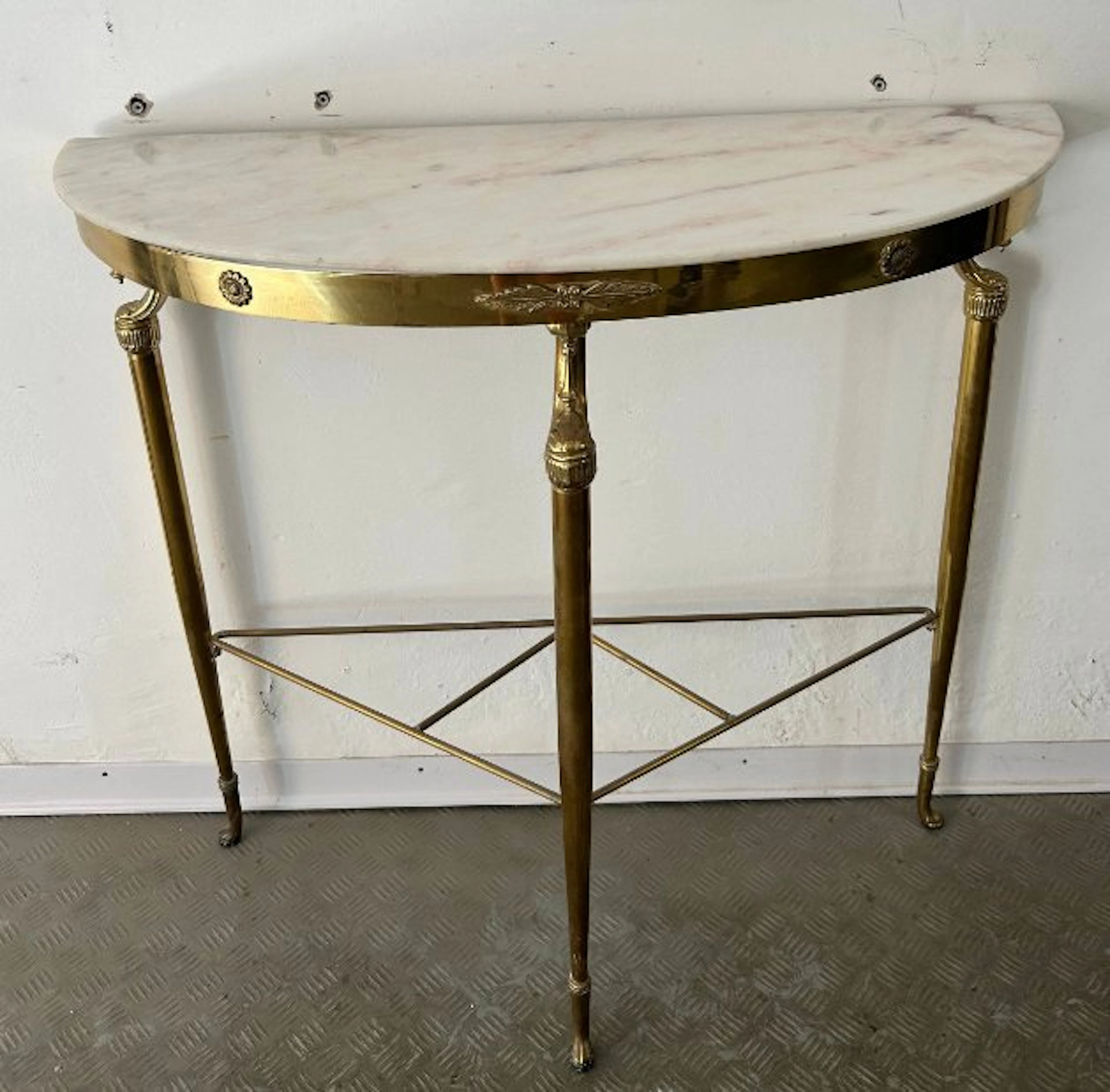 Console table - Brass, Marble - Brass console with marble top