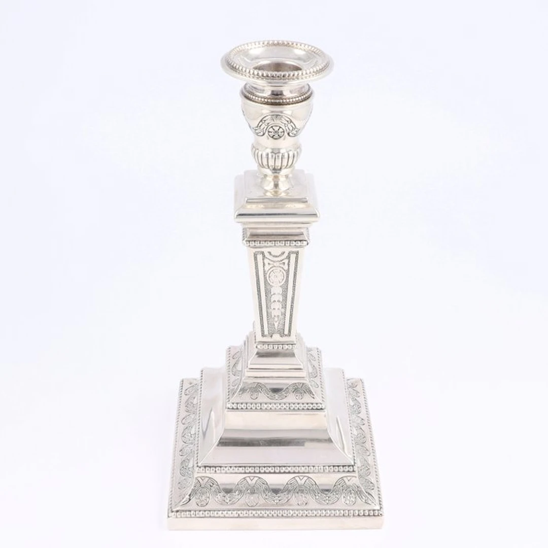 D.J. Aubert. - Candleholder - .835 silver