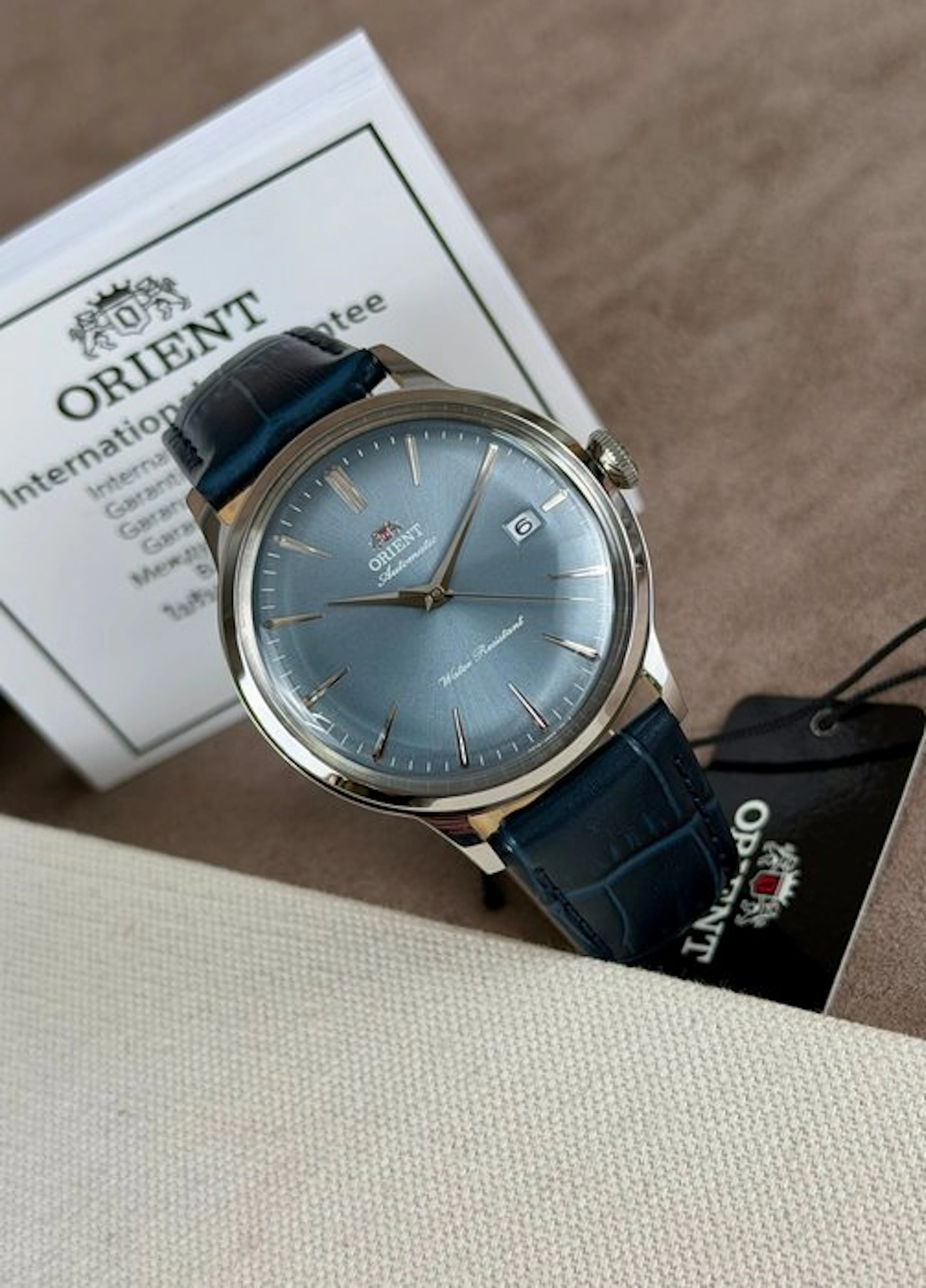 Orient - Bambino Date Automatic Blue - No reserve price...