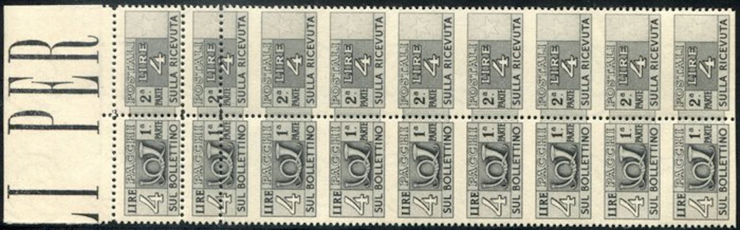 Italian Republic 1946 - Postal packages 4 lire grey