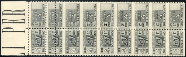 Italian Republic 1946 - Postal packages 4 lire grey