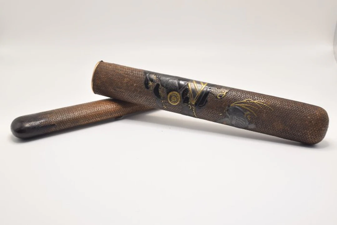 Signed Japanese Kiseruzutsu – Rattan with urushi lacquer...