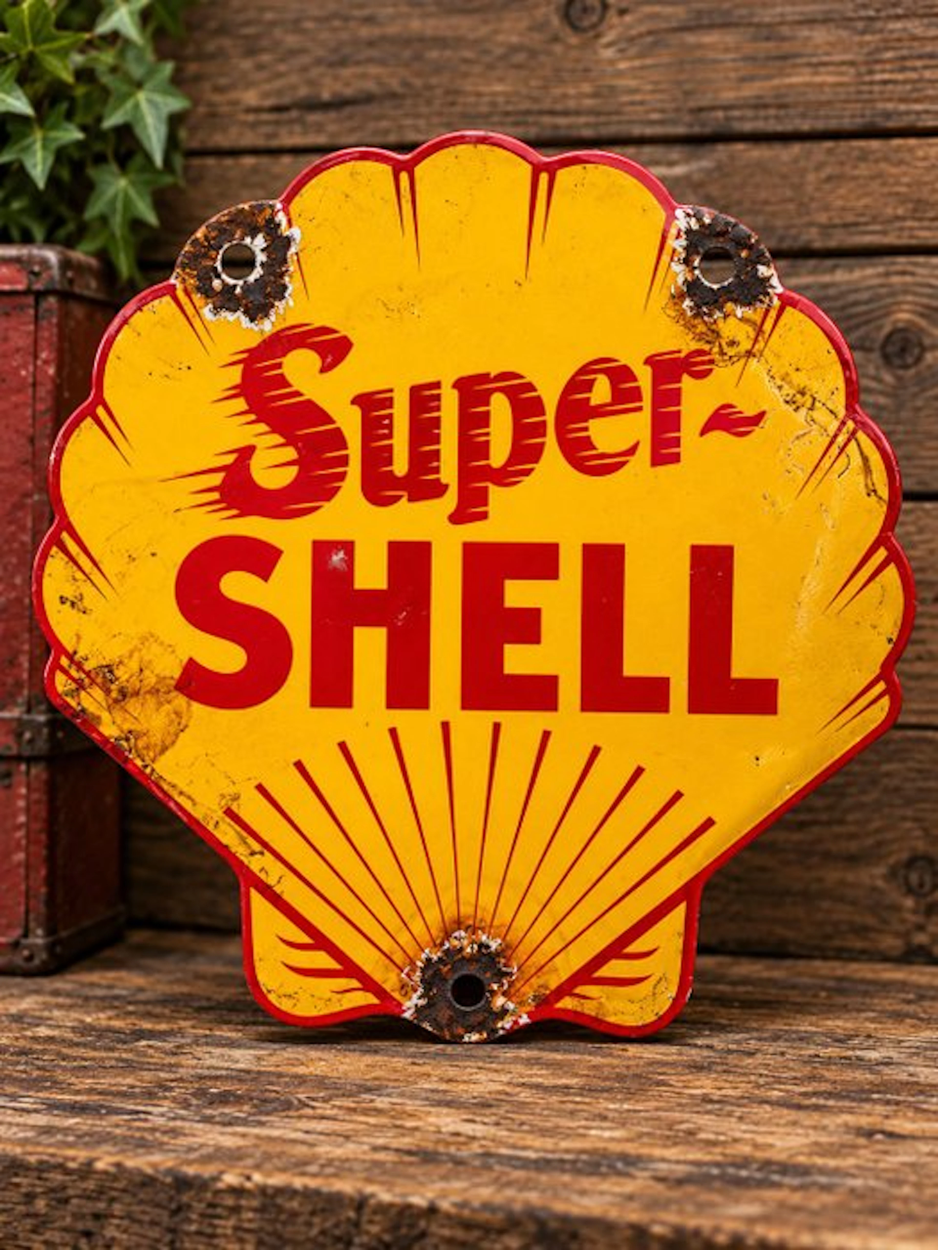 Shell - Super Shell - Enamel sign - Enamel