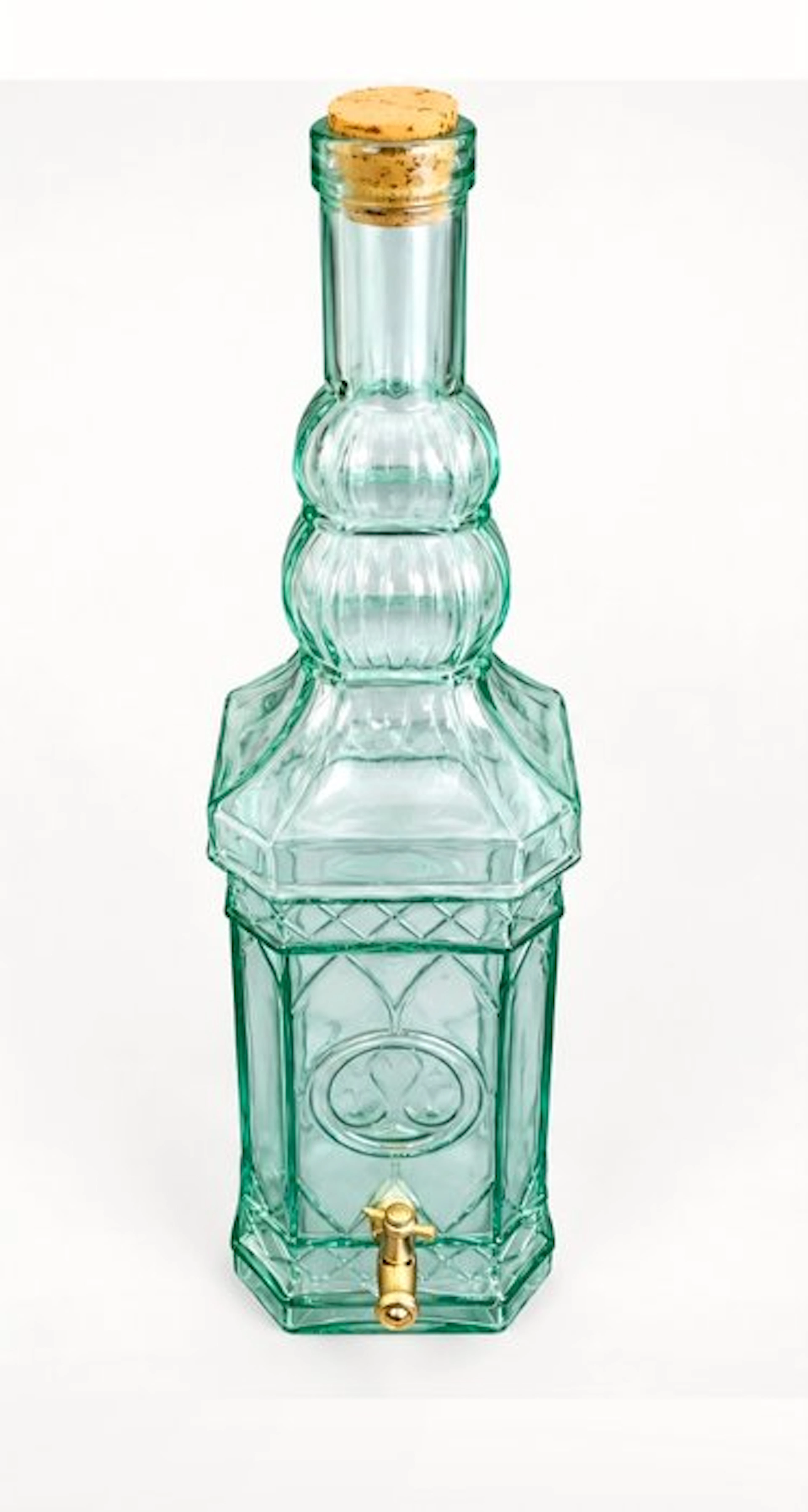 Oil bottle (3) - Rococo" of "Tower" model). - green glass