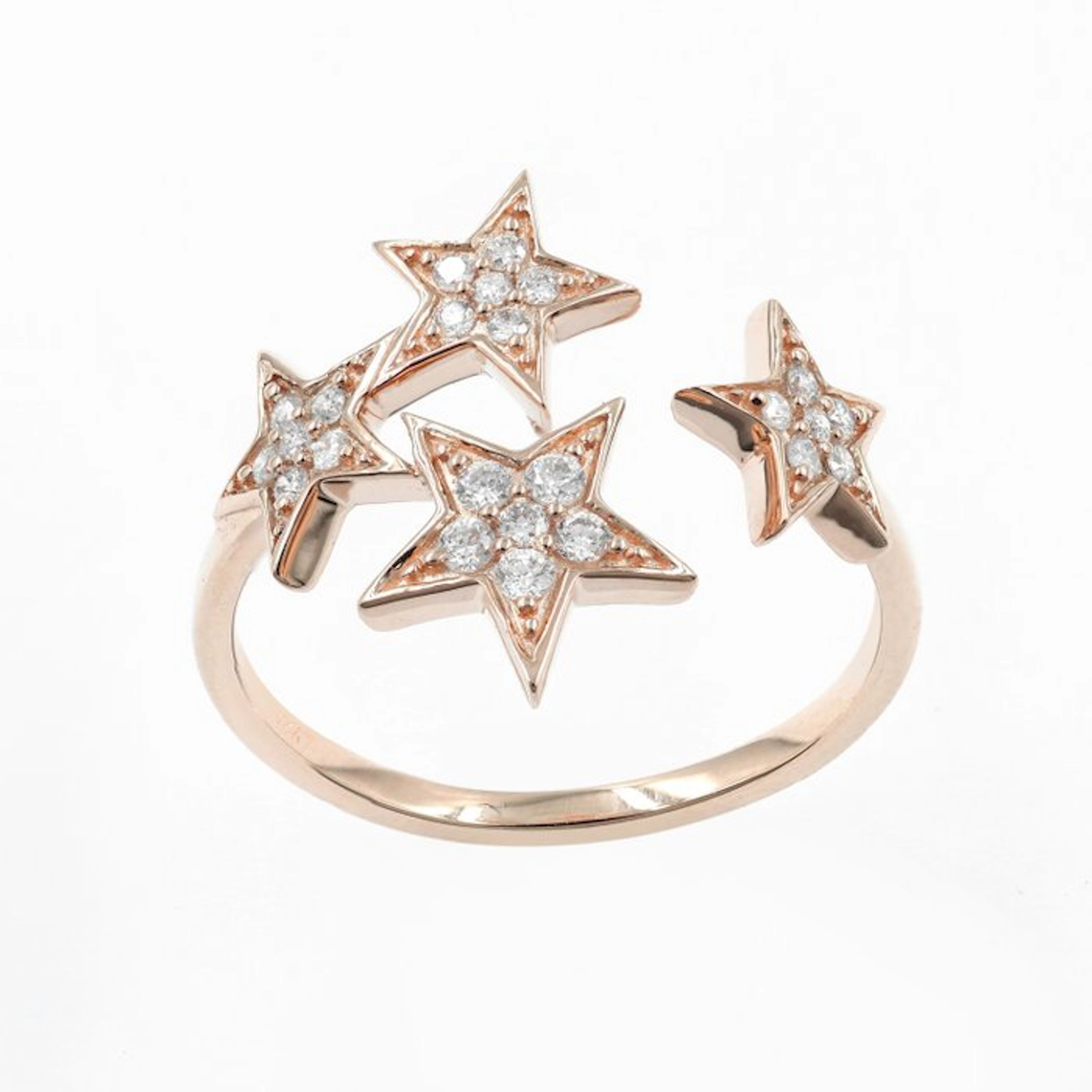 Ring - 14 kt. Rose gold - 0.23ct. tw. Diamond (Natural)