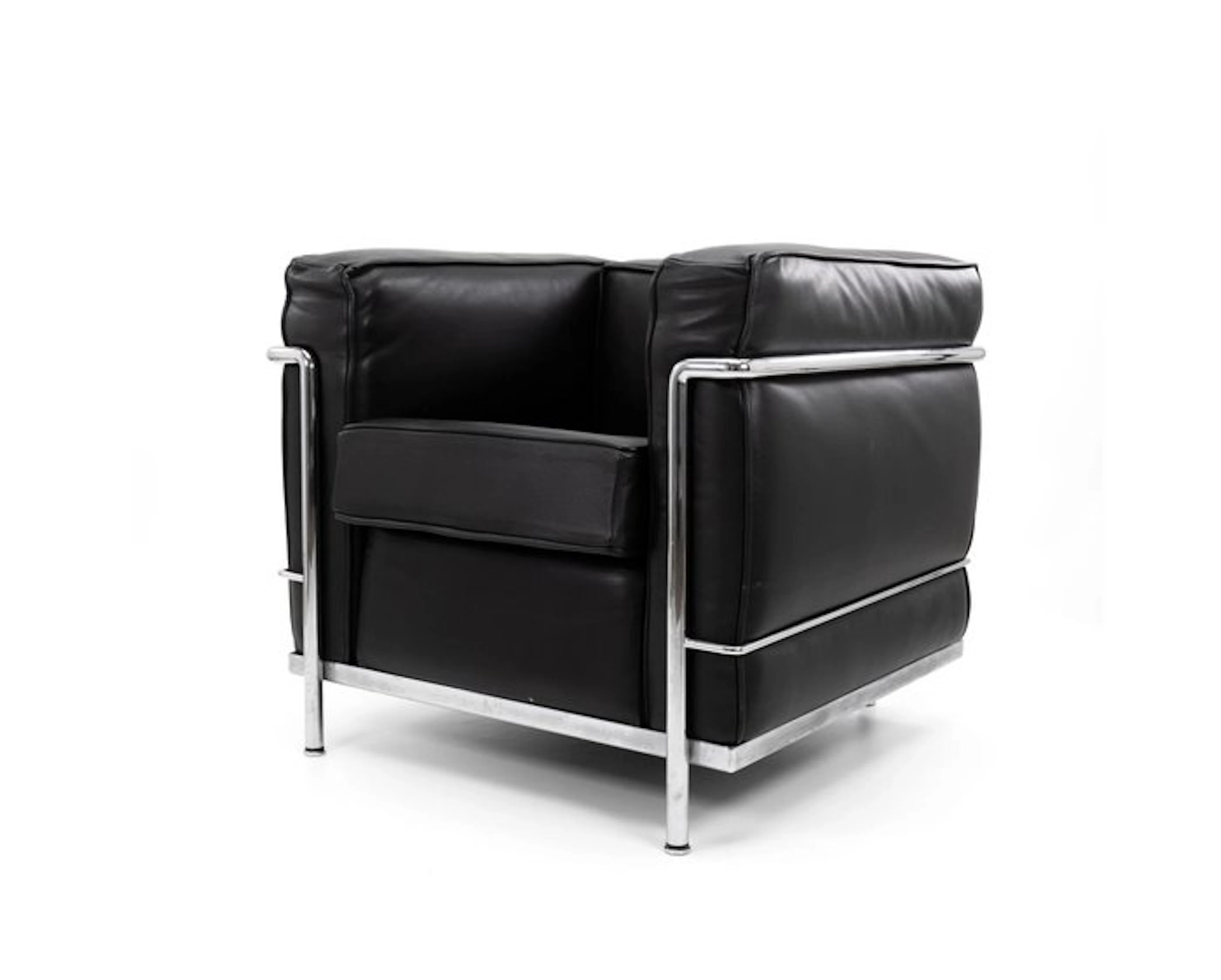 Cassina - Le Corbusier - Armchair - LC2 - Leather, Stainless steel