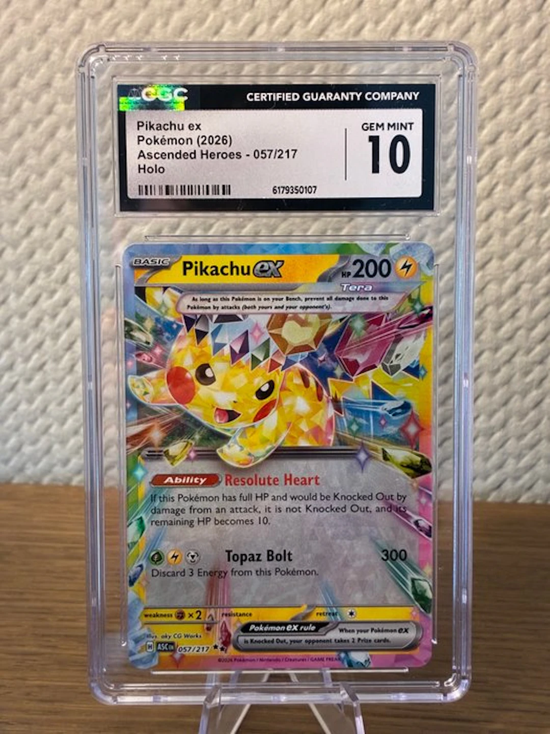 Pokémon - 1 Graded card - Pikachu 057/217 Full art