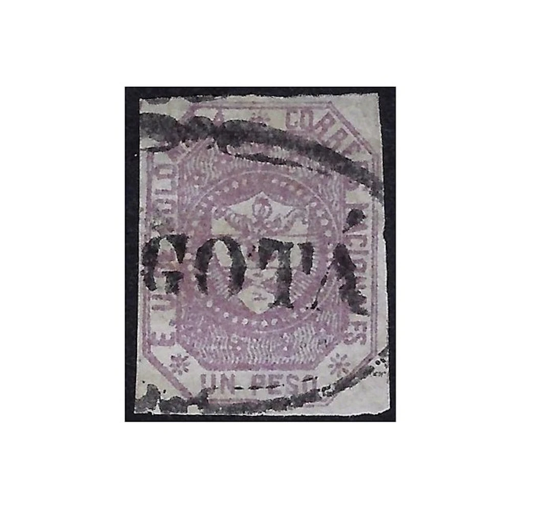 Colombia 1862 - Coat of Arms 1p Lilac on bluish paper "...