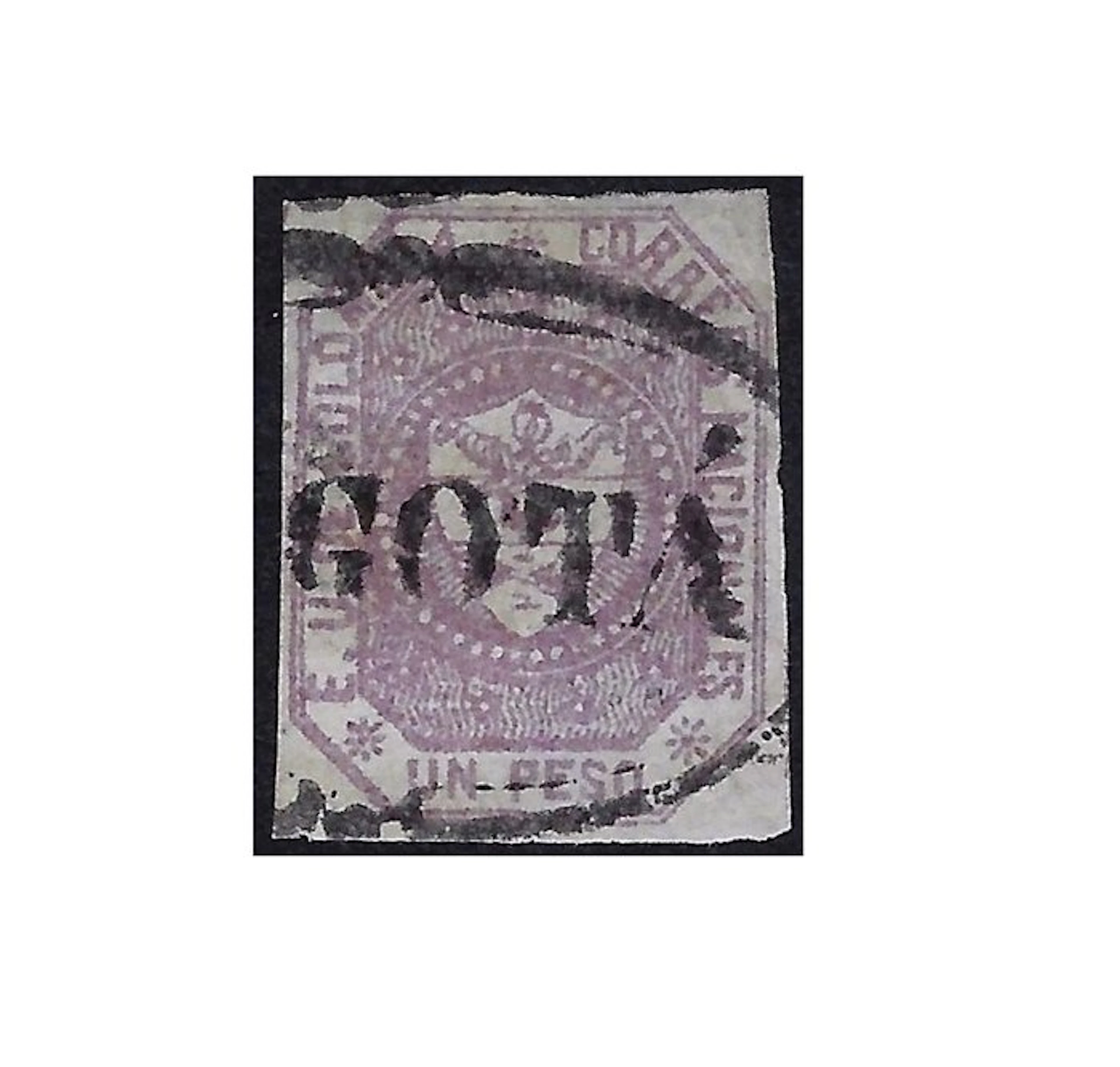 Colombia 1862 - Coat of Arms 1p Lilac on bluish paper "...