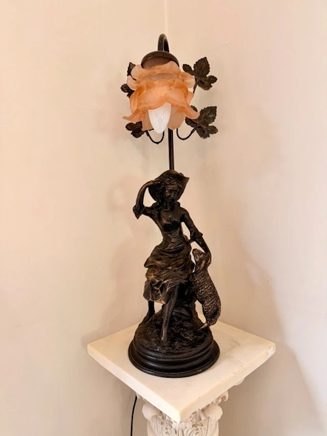 Pegoraro Mario - Table lamp - Resin, Glass - Bergère lamp with sheep’s wool