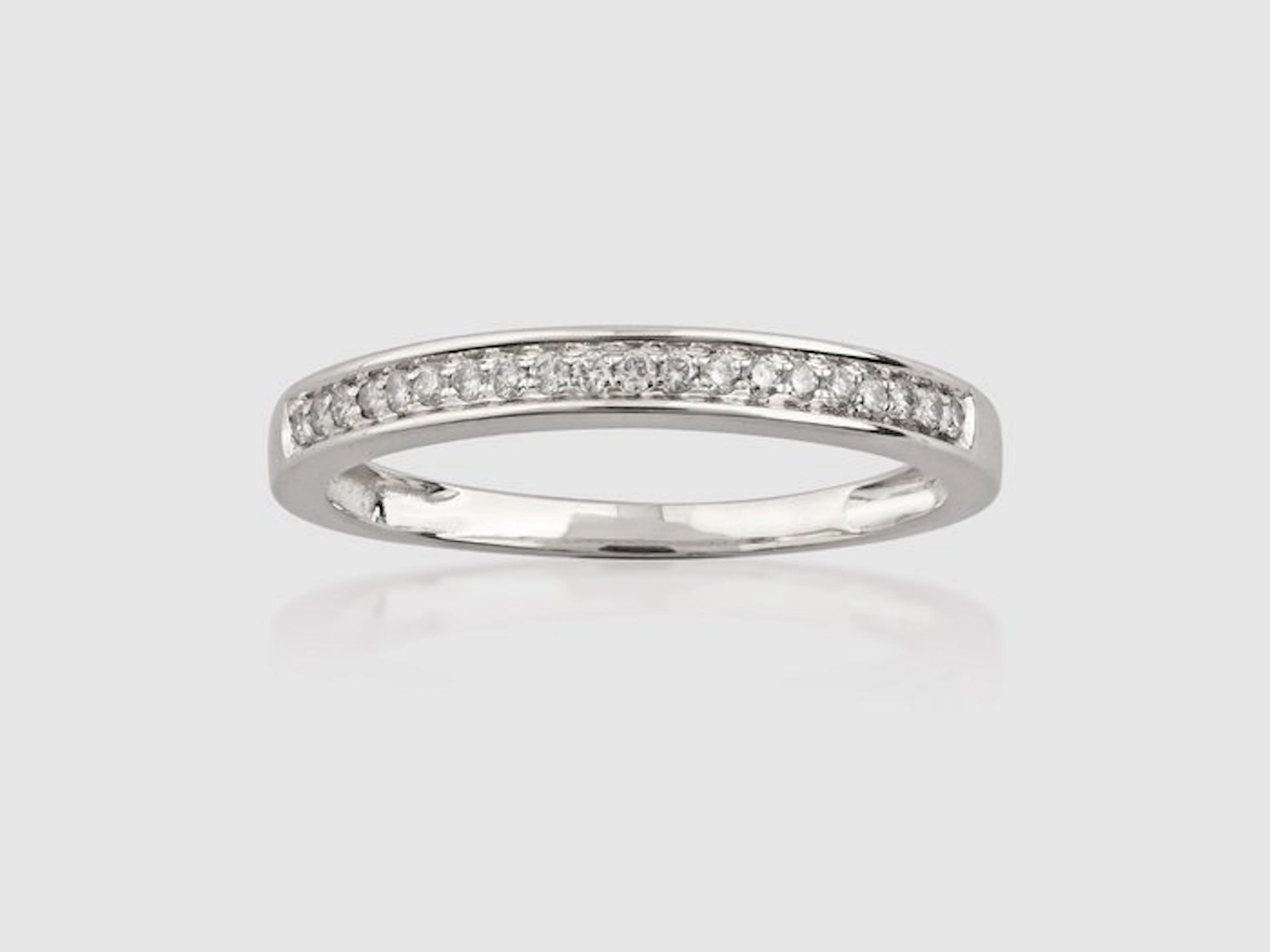 Ring - 14 kt. White gold - 0.10ct. tw. Diamond (Natural)