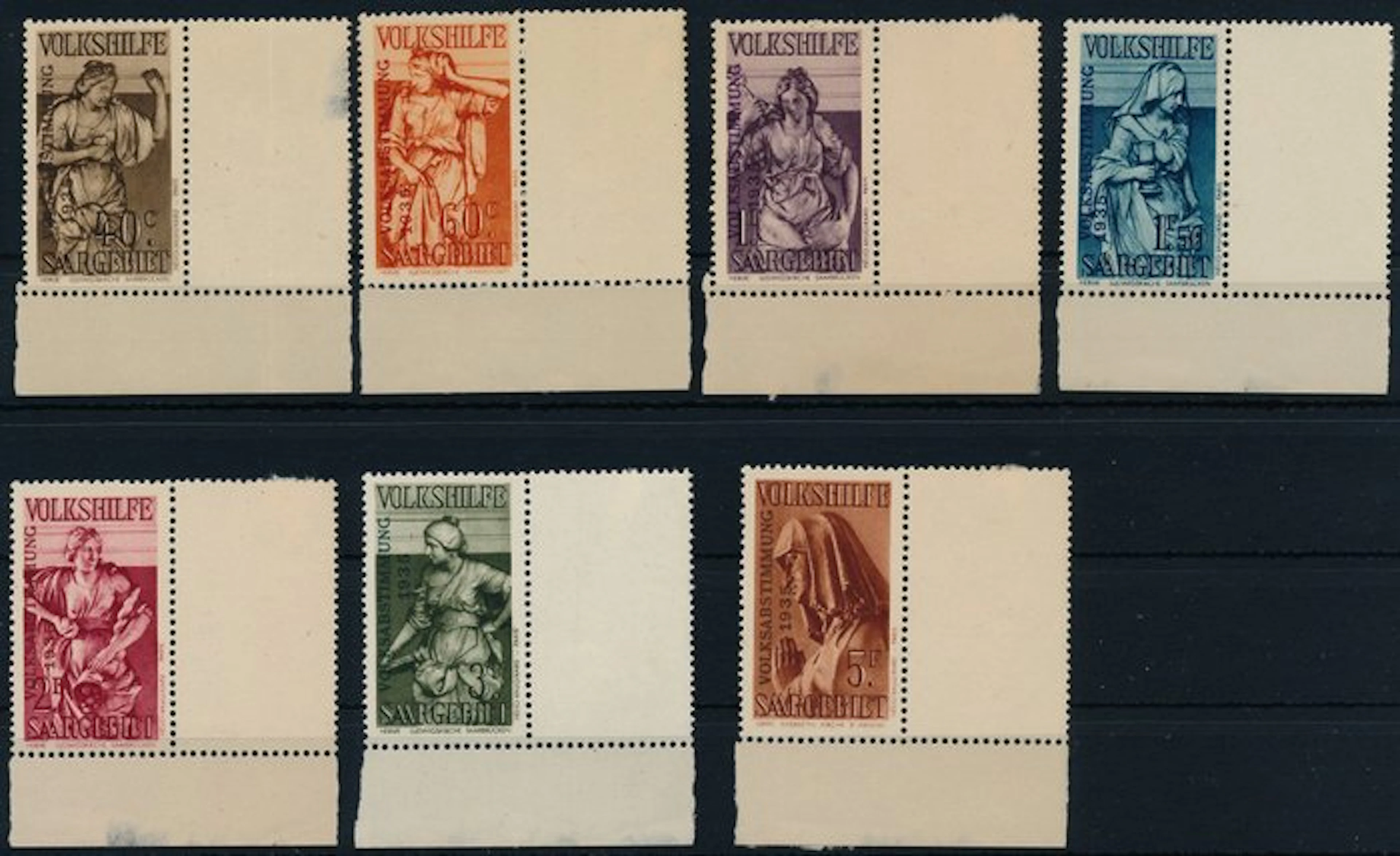 Territory of the Saar Basin 1934 - Volkshilfe - Referendum 40 C- 5 Fr