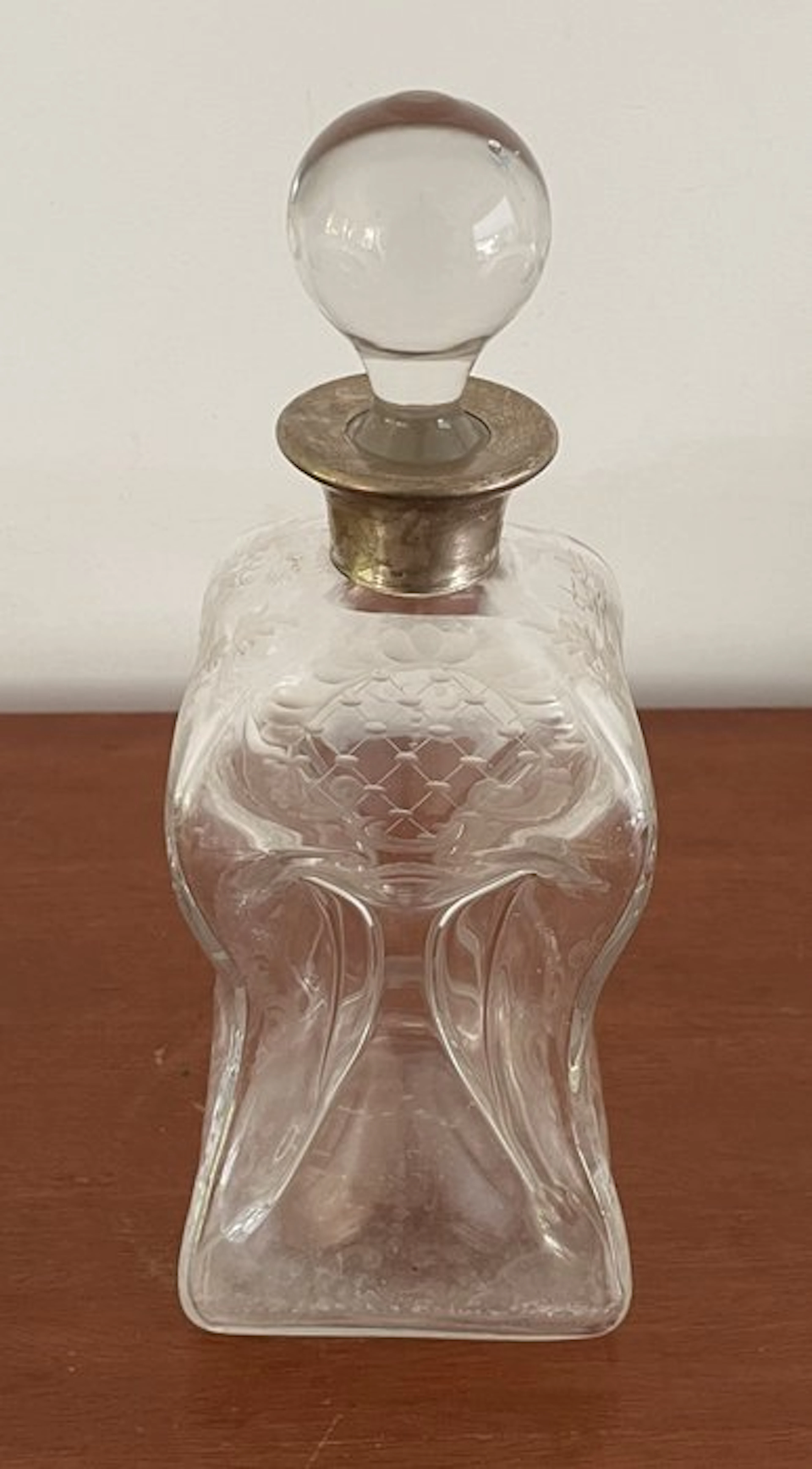 Decanter - Squeeze bottle - Crystal, Silver - 19th-century squeeze bottle