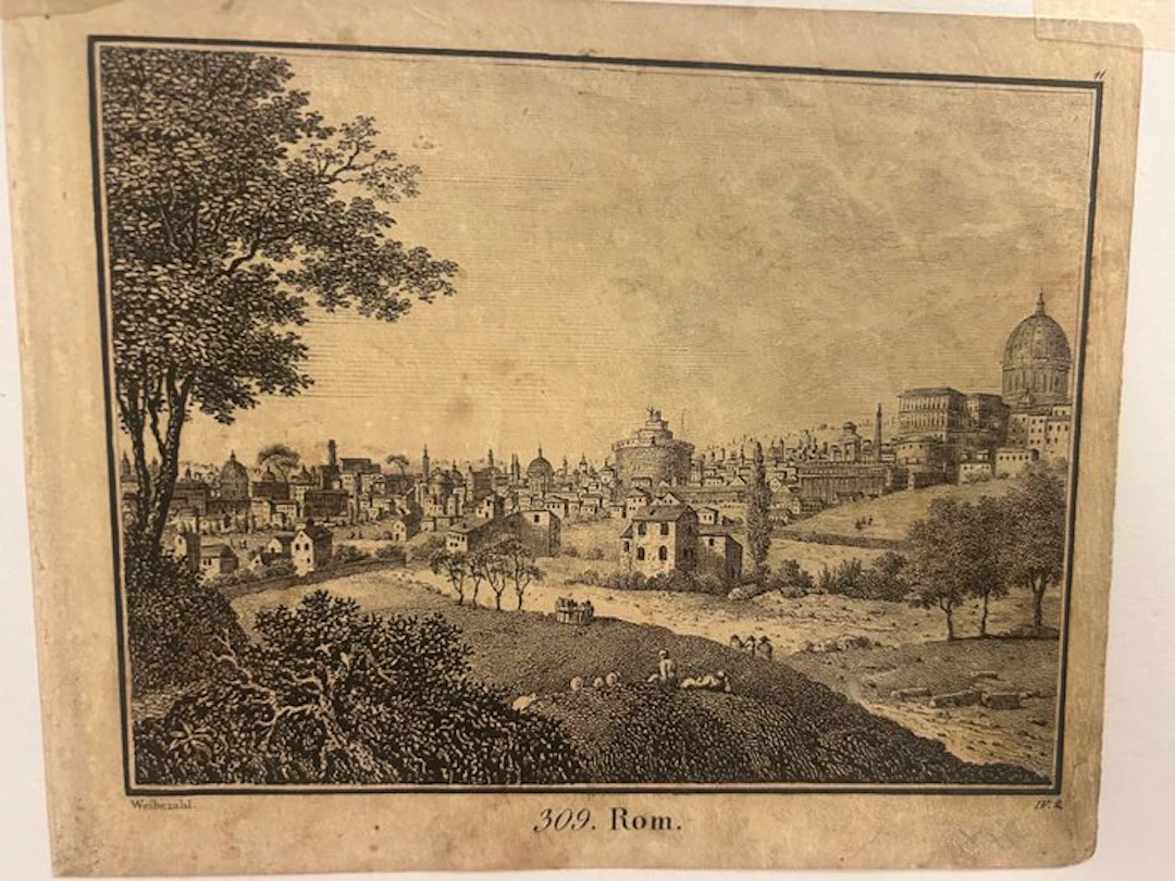 Italy - Rome; Anonimo tedesco - Veduta Panoramica con San Pietro "309