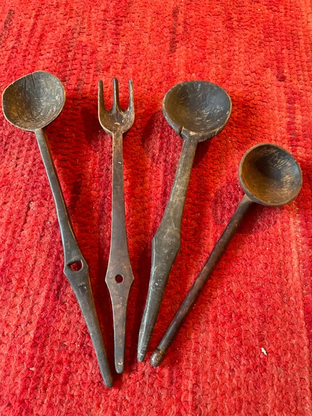 Cutlery set (4) - Wood - Asmat /Feast spoons /
