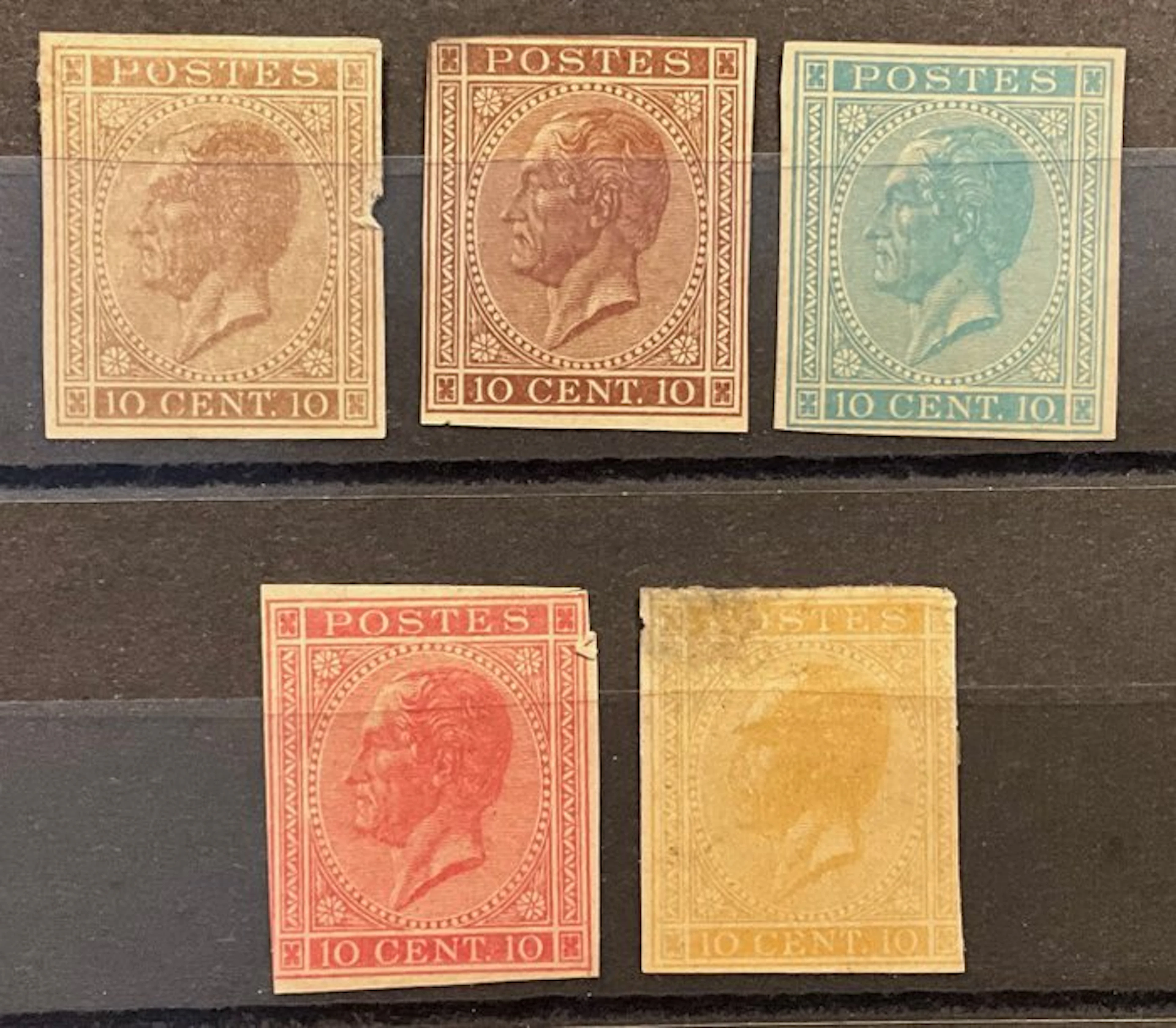 Belgium 1865/1866 - Leopold I in profile: Proof prints of...