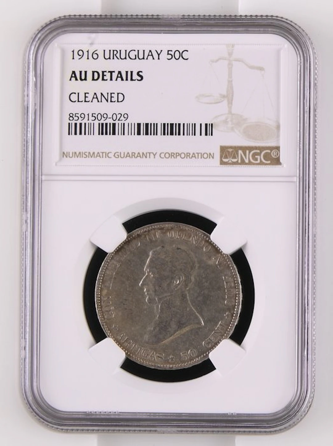 Uruguay. 50 Centesimos 1916 Buenos Aires mint