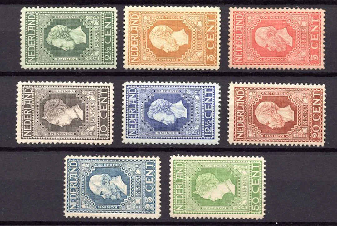 Netherlands 1913 - Commemorative stamps: 100 years of independence - NVPH 90/97