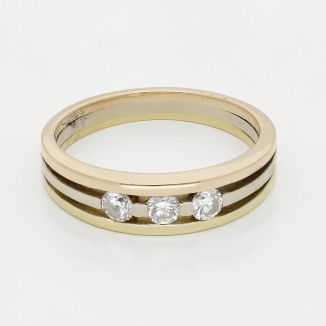 Ring - 18 kt. Yellow gold, White gold, Rose gold Diamond (Natural)