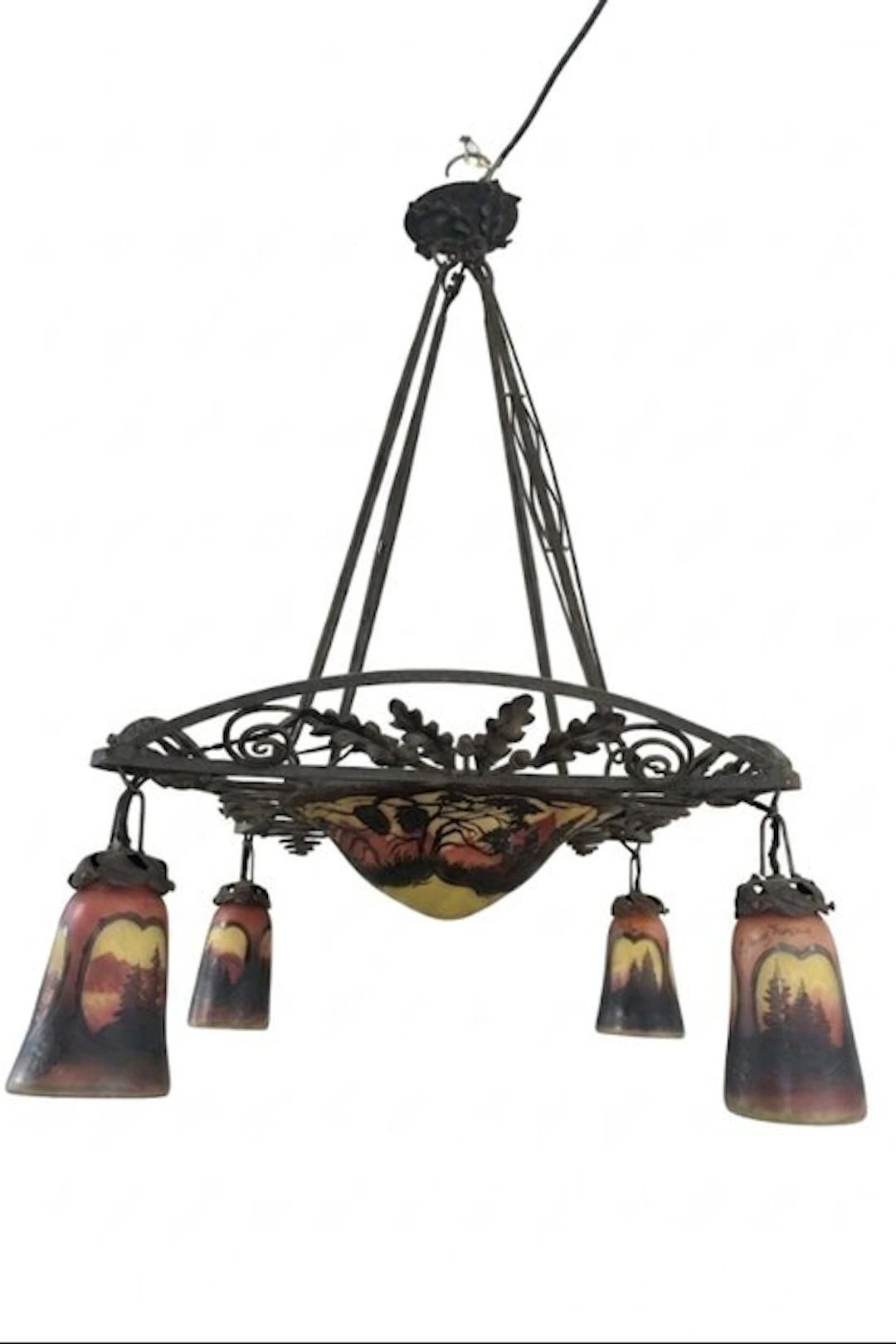 Le Verre Français - Chandelier - Wrought iron