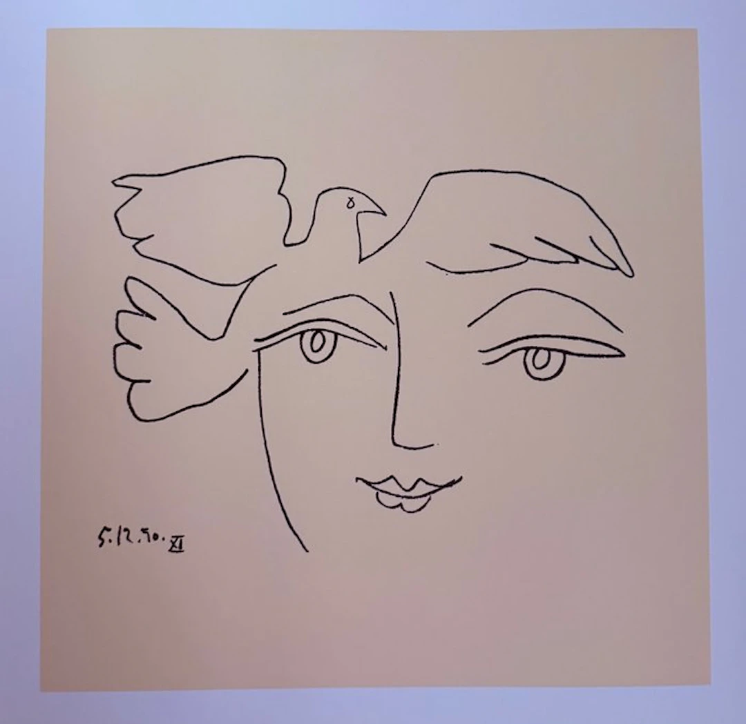 Pablo Picasso - “The Face of Peace XI, 1950”. Gedateerd in de plaat.