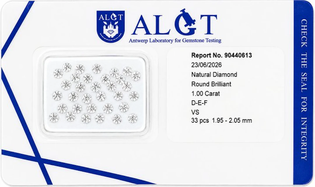 33 pcs Diamond (Natural) - 1.00 ct - Round - F