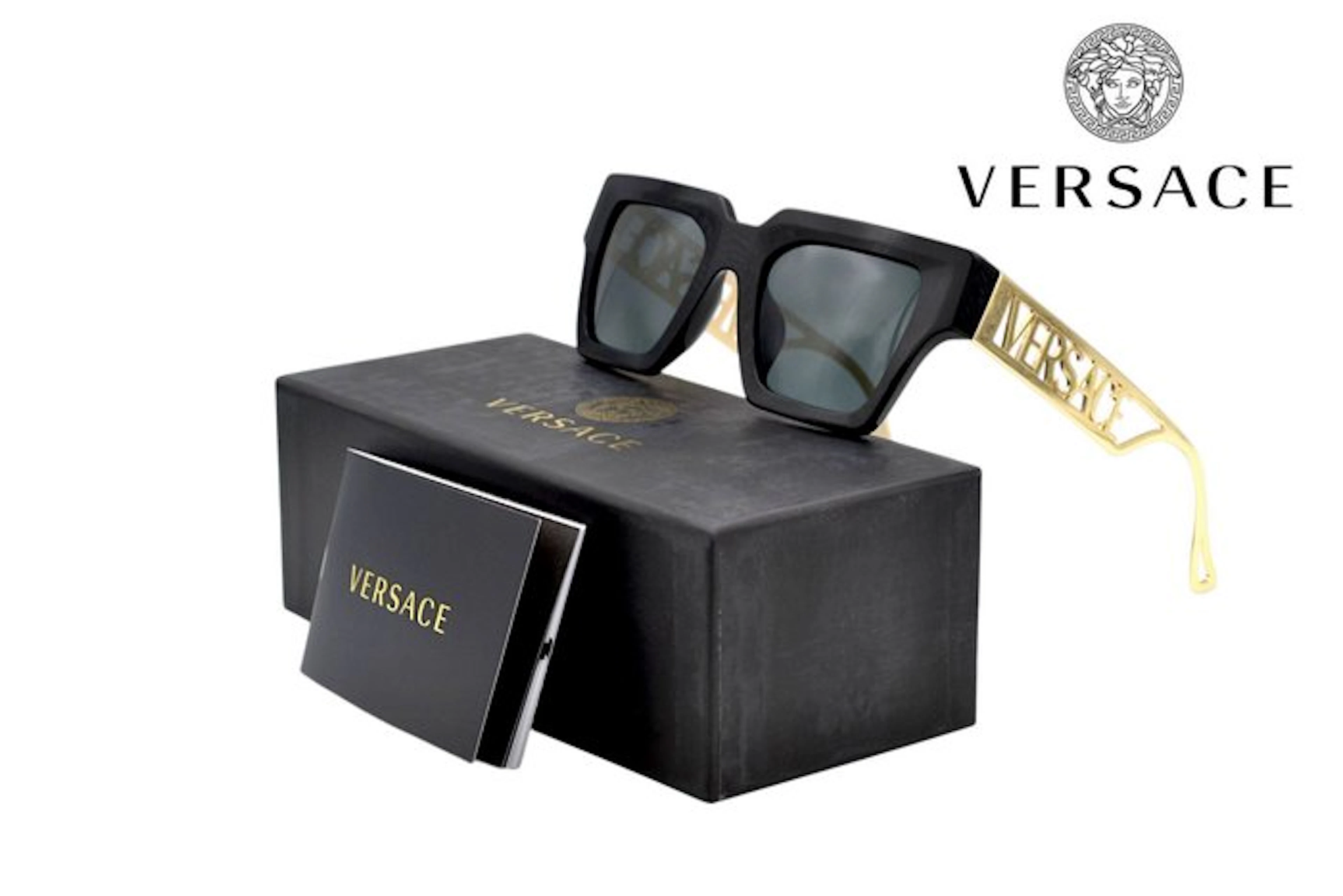 Versace - VE4431 - Made in Italy - Black Acetate & Gold...