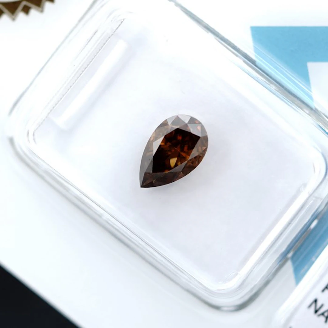 1 pcs Diamond (Natural coloured) - 1.25 ct - Pear - Fancy...