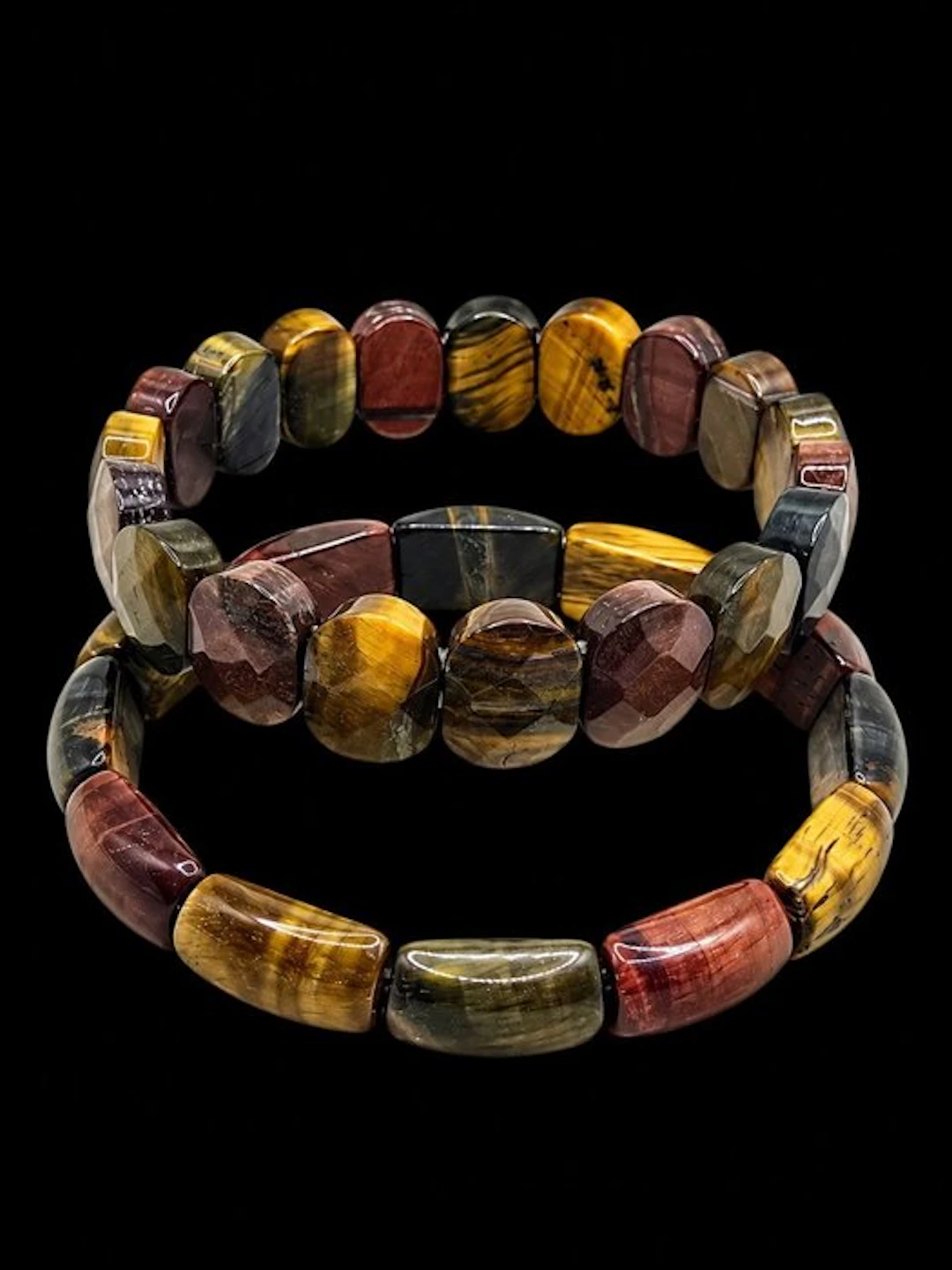 Premium Multicolor Tiger's Eye Bracelet Set - Mystic...