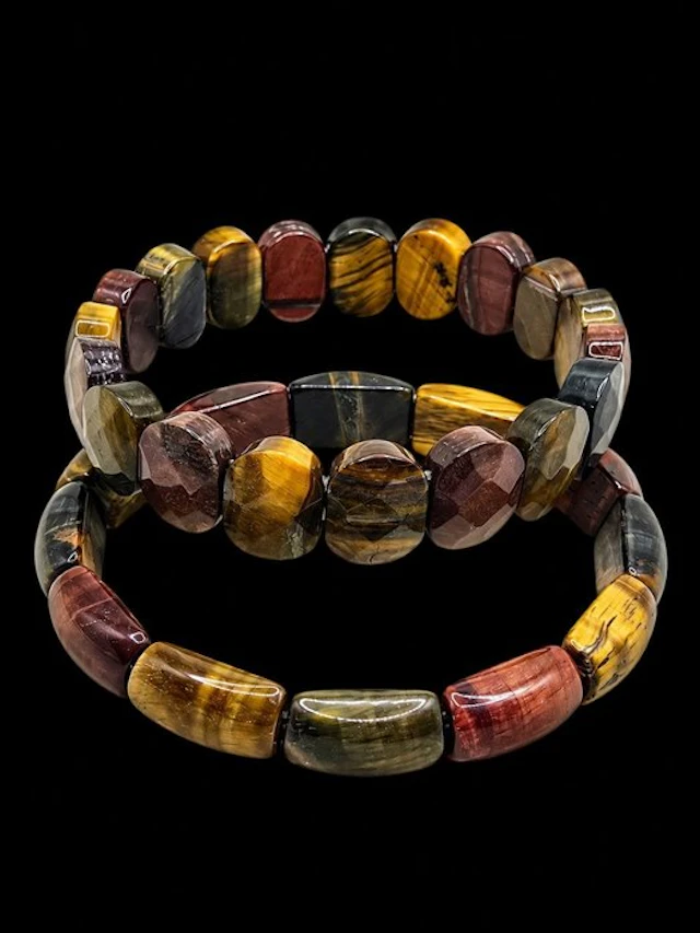 Premium Multicolor Tiger's Eye Bracelet Set - Mystic...
