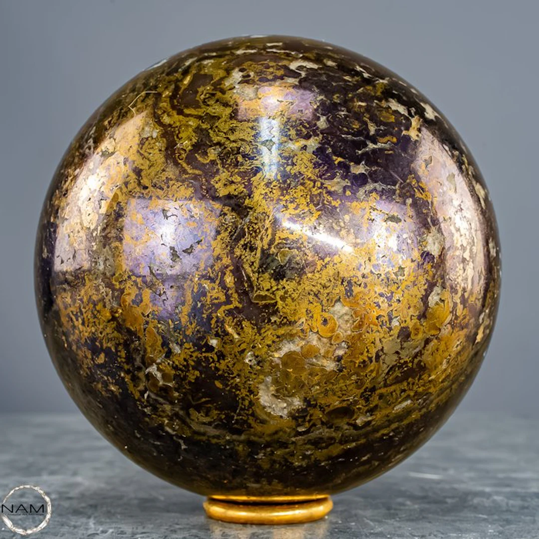 Rare First Quality Golden Chalcopyrite Sphere, Poland- 2068.44 g